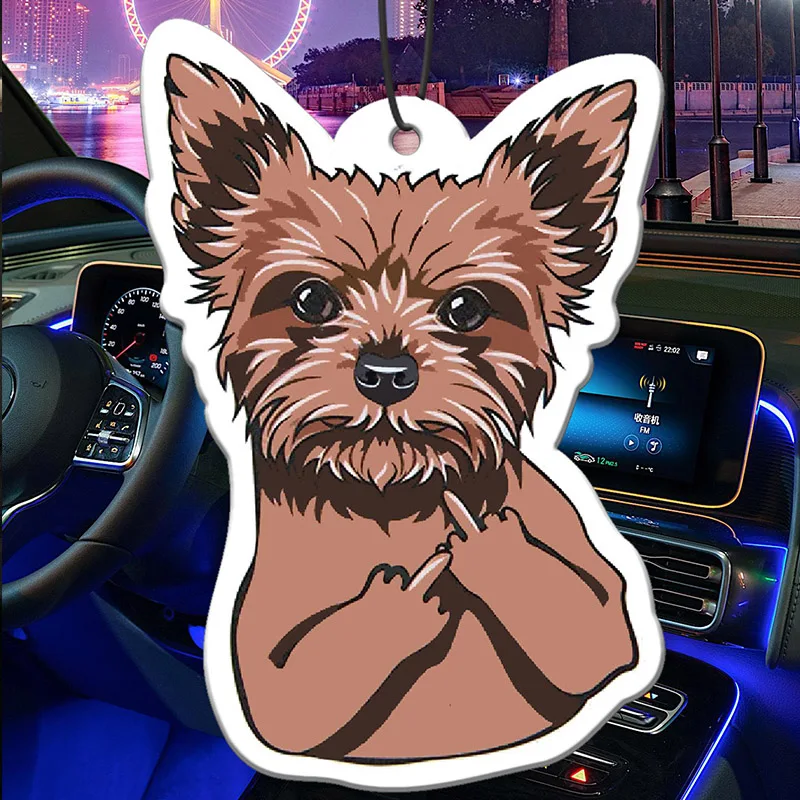 Brauner Pudel Hundeliebhaber Tierschutz Bahamianischer Meeresbrise-Duft (Romantischer Duft) Auto-Lufterfrischer, Kleiderschrank-Lufterfrischer, Parfüm, Rückspiegel-Dekoration, Auto-Zubehör Image