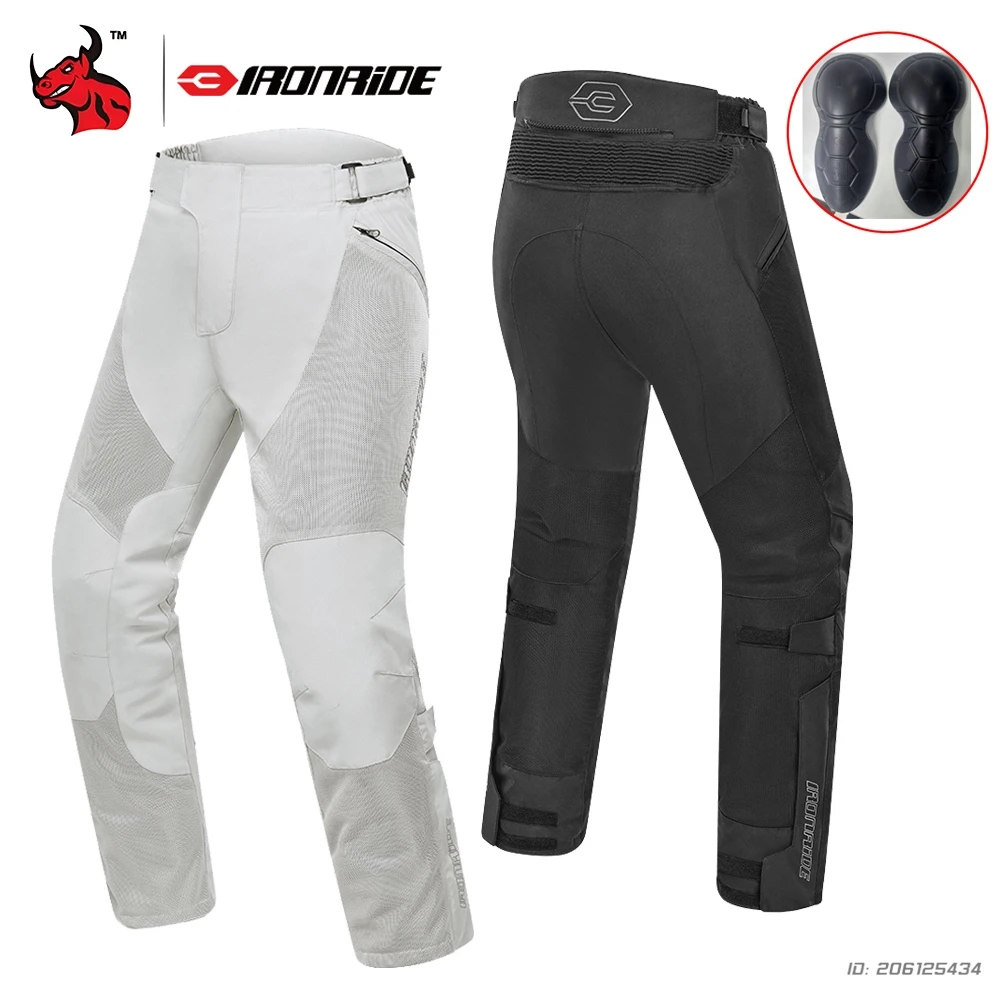 Sommer Motorrad Hose Männer Mesh Leichte Atmungsaktive Outdoor Motorrad Reiten Hosen Mit Schutz Getriebe Motocross Hosen M-3XL Image