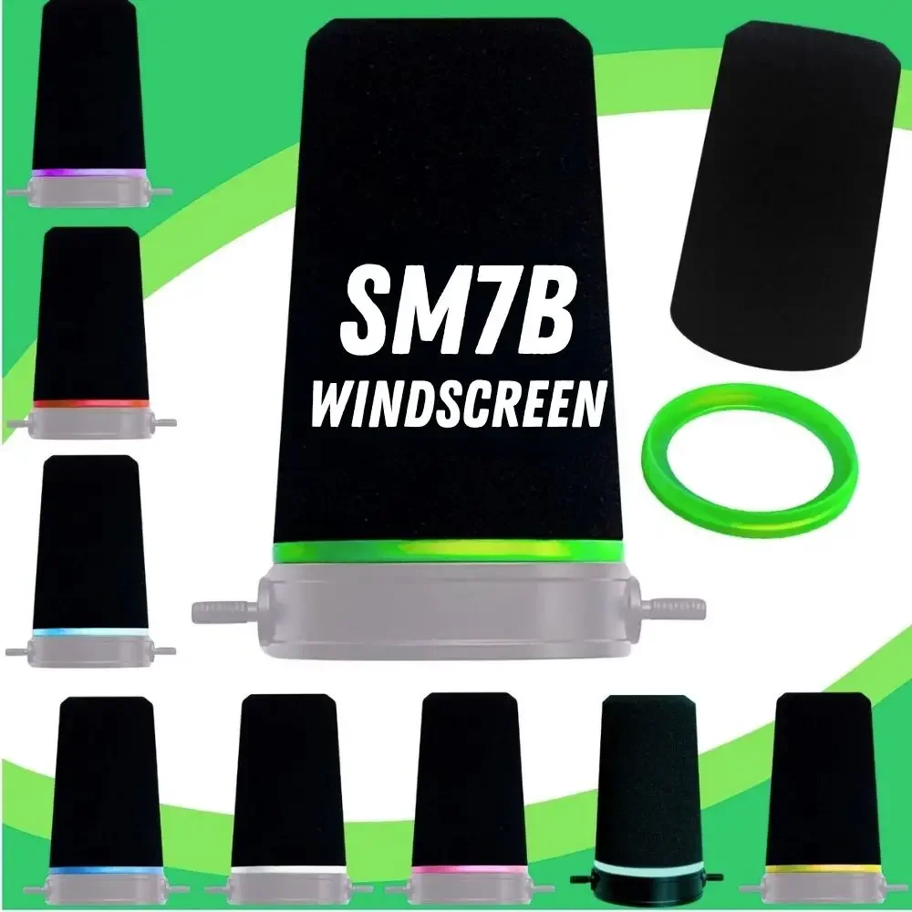 Mikrofon-Schaumstoffabdeckung für Shure SM7B MV7 Pop-Filter (Grün, Blau, Gelb, Pink, Rot, Lila, Weiß, Violett) Image