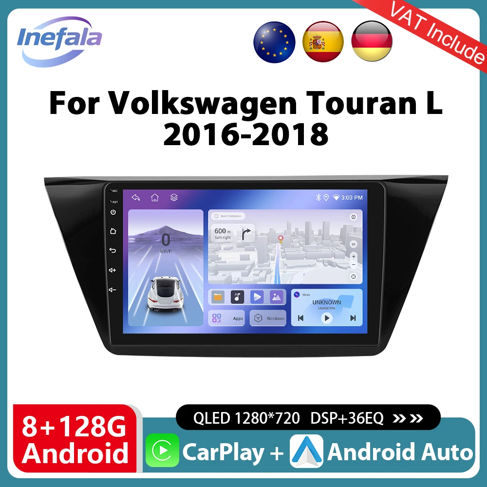 Podofo 10 "CarPlay Android Radio Für VW Volkswagen Touran L 2016-2018 Auto Multimedia Player GPS 4G Stereo IPS Intelligente System Image