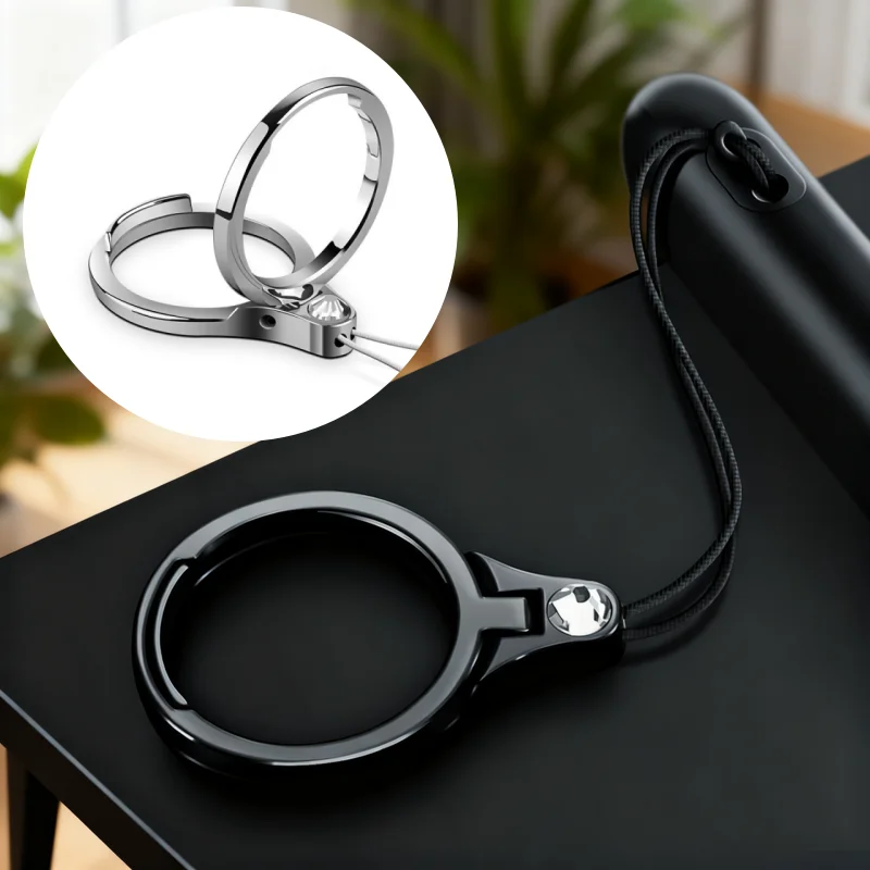 Handy-Ringhalter mit 360-Grad-Drehung, Finger-Ring-Lanyard, Handyhalterung, Metallständer, Handy-Trageband Image