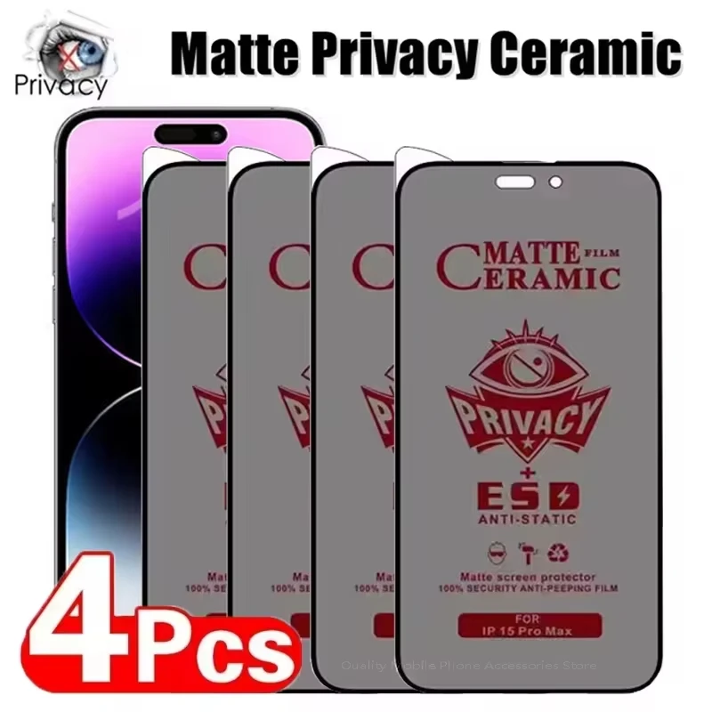 1-4 Stück Anti-Spy Mattfolie für Samsung A56 5G A16 A15 A17 A07 A55 A51 A50 A52 A54 A36 A32 A73 Displayschutz Keramikmembran Image