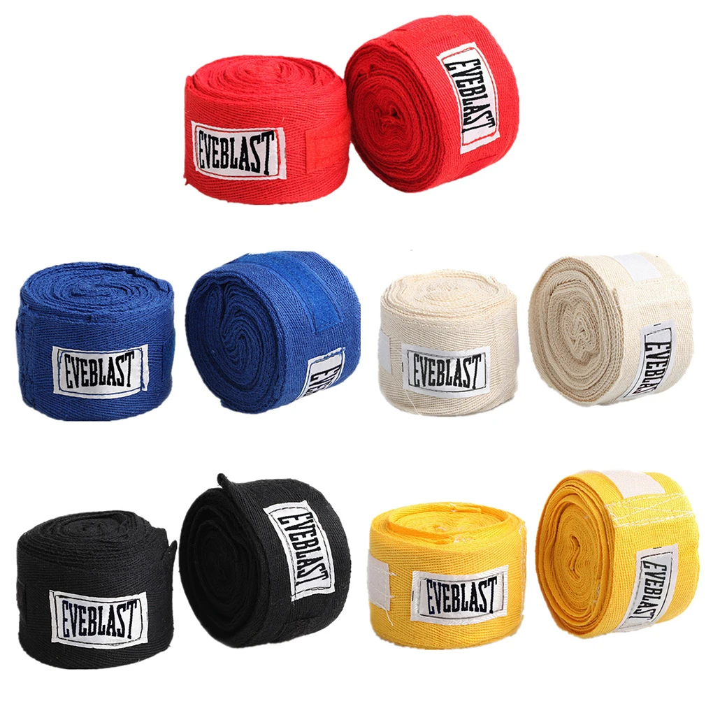2 Stück/Rollen 3 m Baumwolle Sportgurt Boxbandage Sanda Muay Thai Taekwondo Handhandschuhe Wraps Image