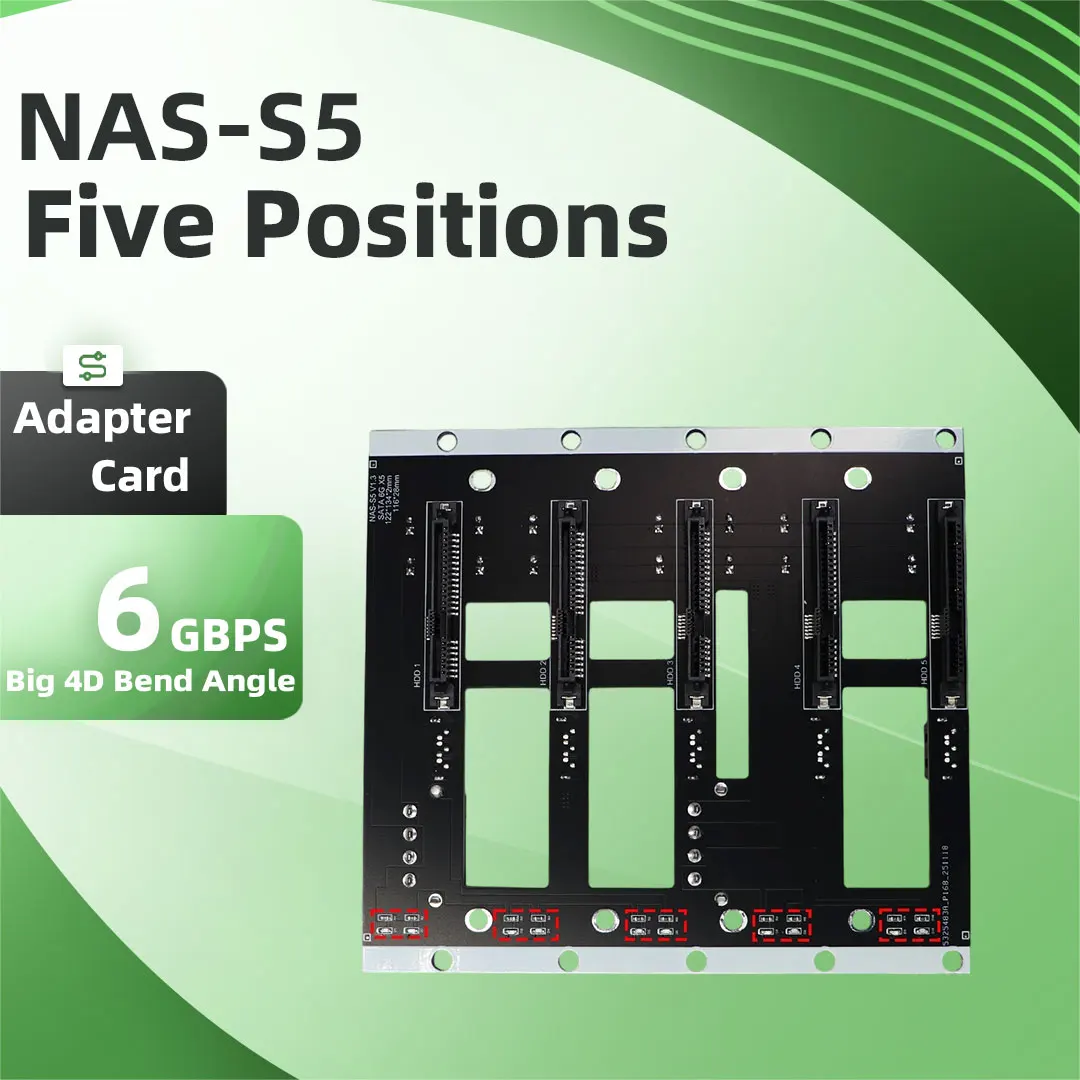 ADT-Link Big 4D Corner Netzteil Five Bay SATA Festplatte Backplane NAS Chassis Adapter Board 6G/bps Speicher Server Backplane