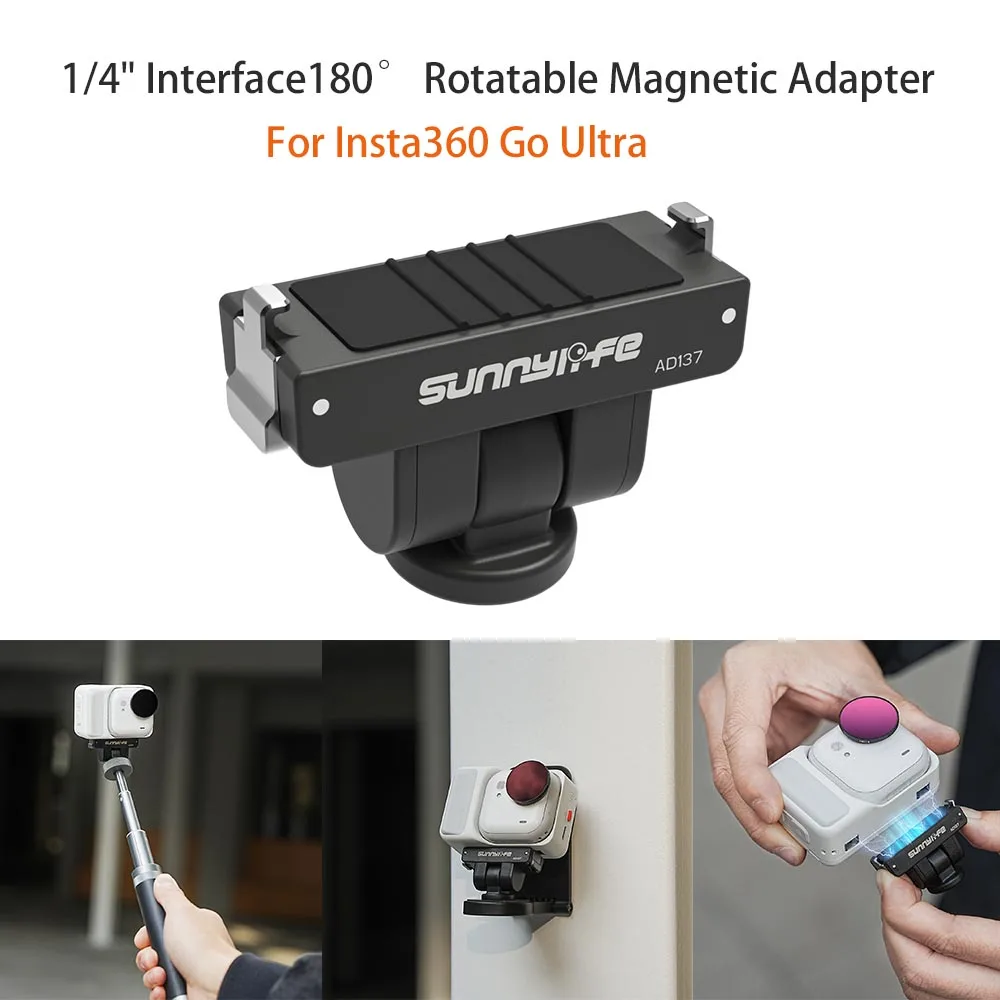 Magnetischer Basisadapter für Insta360 Go Ultra, Schnellwechselhalterung, Ständerhalter für Stativ, Stangen-Erweiterungszubehör Image