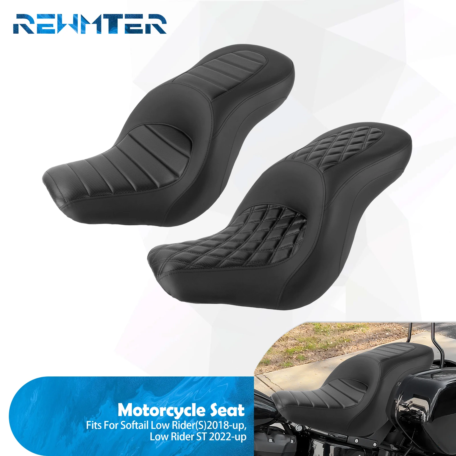 Motorrad Zwei Up Fahrer Beifahrersitz Vorne Hinten Sitzkissen Für Harley Softail Sport Glide Low Rider S Low Rider ST 18-2024