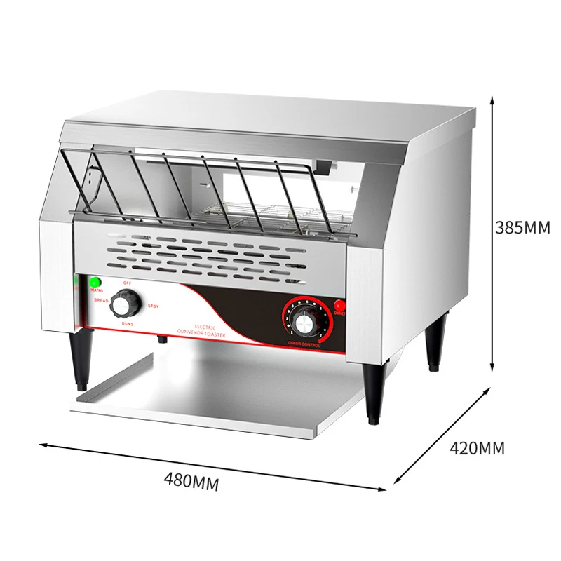 Elektrischer automatischer Ketten-Toaster, Raupen-Brotmaschine, kommerzieller Toastofen, automatischer Förderer-Toaster, 220 V-50 Hz Image