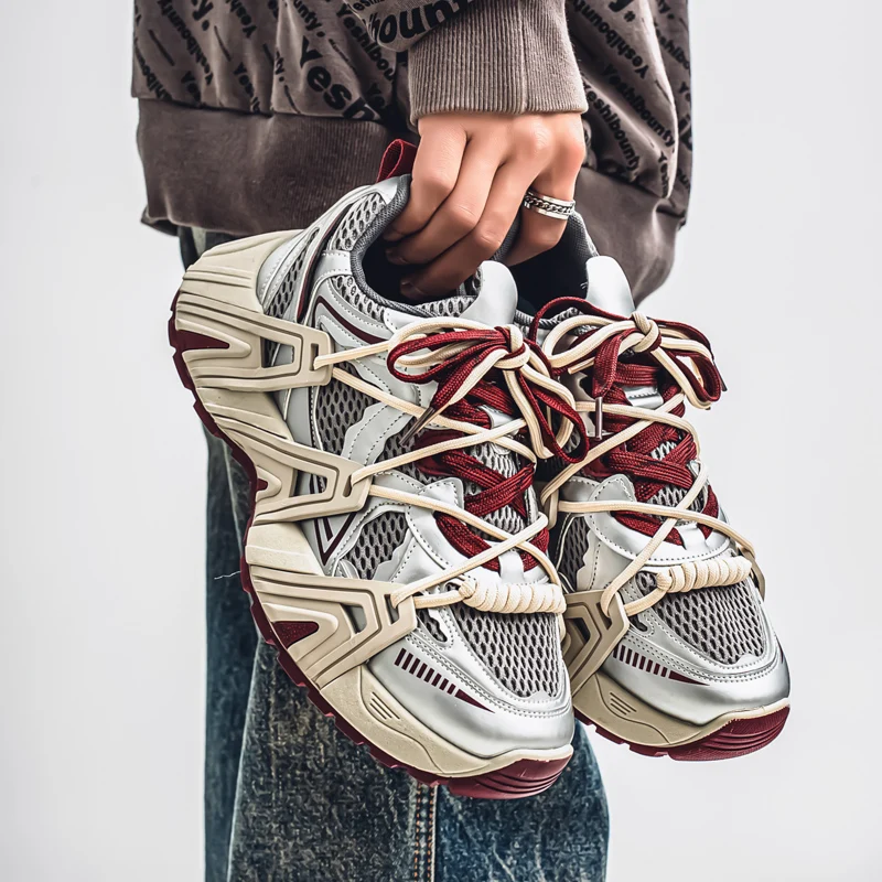 Lässige Herren-Laufschuhe, männliche Tennis-Sneaker, Luxus-Trainer, atmungsaktive Rennschuhe, modische Slipper Image