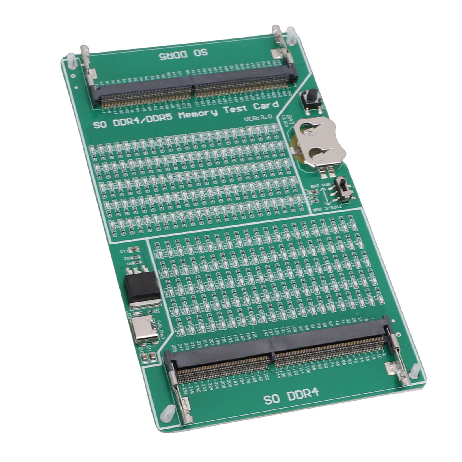 DDR4 DDR5 Speichertester 2-in-1-Speicherdiagnoseanalysator RAM-Tester mit LED-Licht für Laptop-Desktop-Server-Computer Image