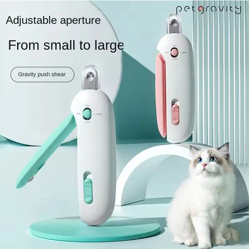 Haustierpflege-Werkzeuge, verstellbarer Katzen-Nagelschneider mit integrierter Feile, ideal für Kätzchen, Erwachsene, Hunde-Nagelaufreinigungsknipser Image