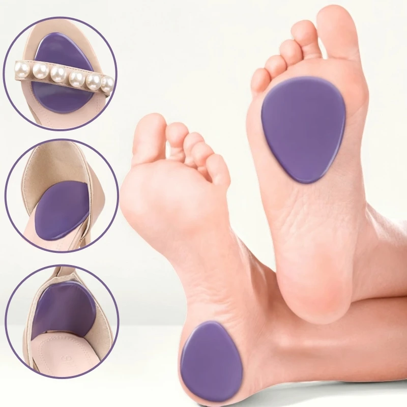 Frauen Silikon Gel Vorfuß Pad Schuh Pads für Plantarfasziitis Relief Stoßdämpfung Fußpflege Einlegesohlen Sandalen Protektoren Image