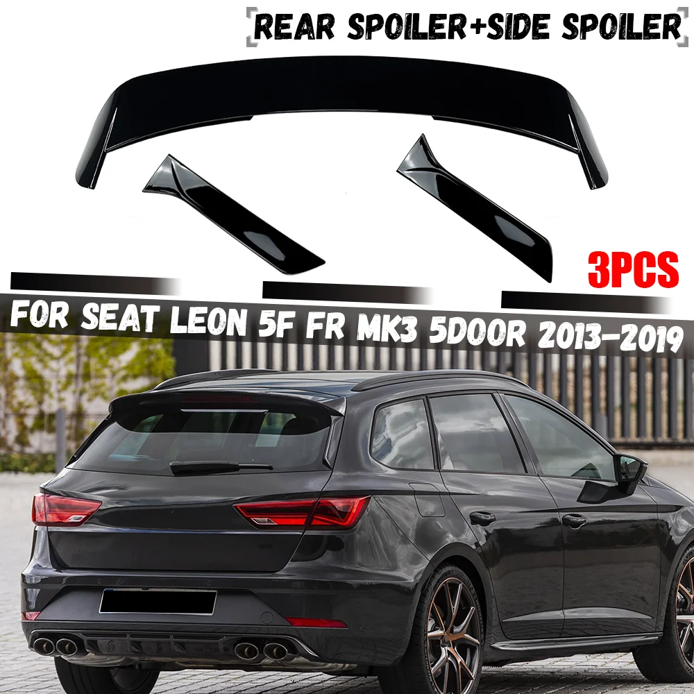 Für Seat Leon 5F FR MK3 5-Türer 2013-2019 Auto-Heckflügel Fester Windabweiser Heckspoiler Seitenflügel Karosserie-Kit Image