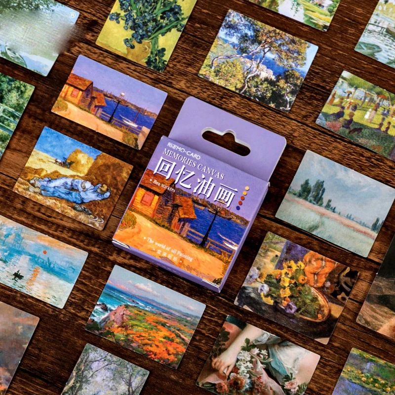 45 Stück/Box Retro Ölgemälde-Serie Aufkleber-Set für Schüler, Fotoalben, Scrapbooks, Zeitschriften, Dekorative Sticker Image