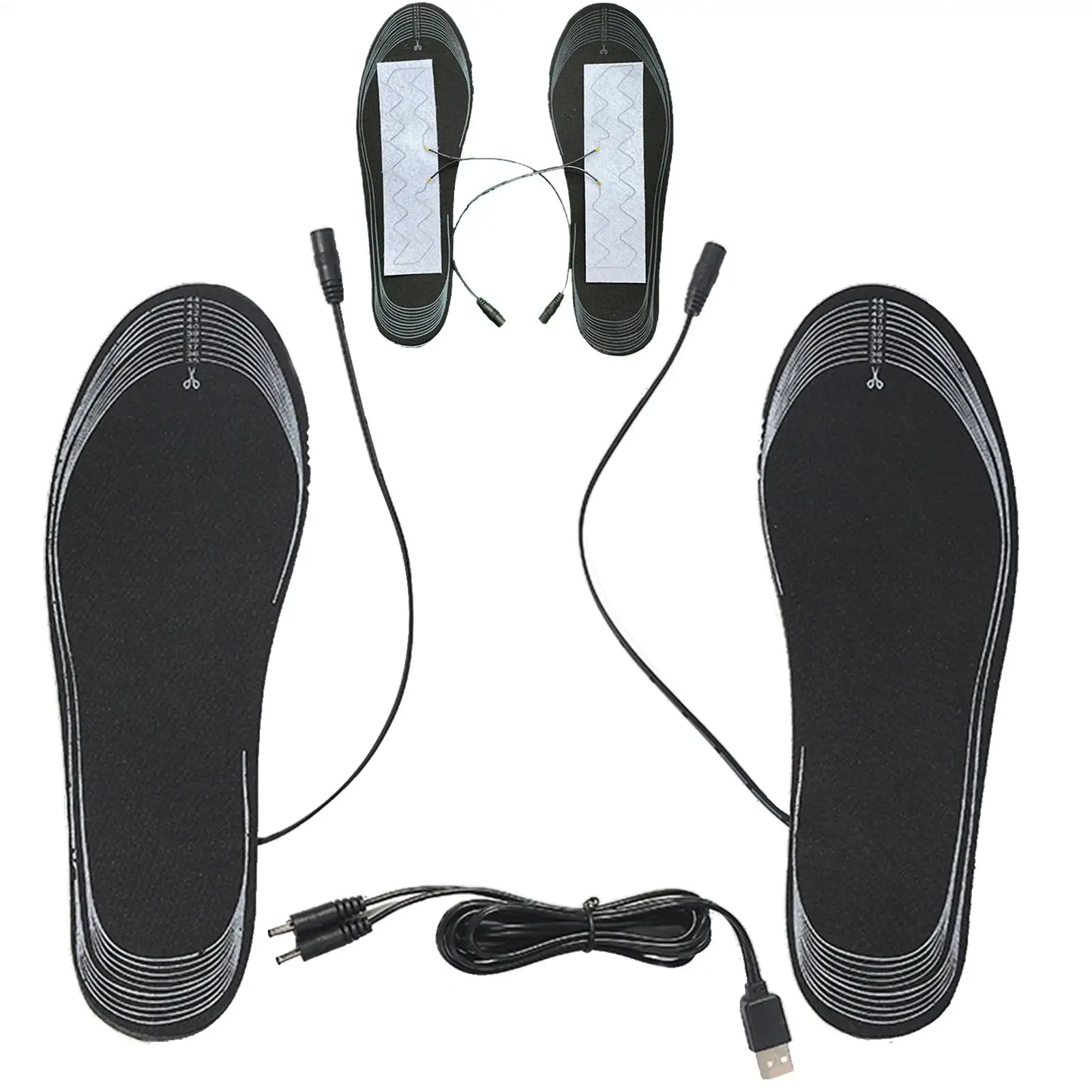 USB-beheizte Einlegesohlen, 3-Temp-Hermal-Fußwärmer für Stiefel, langlebige Wärme zum Skifahren, Snowboarden, Winter-Outdoor-Aktivitäten Image