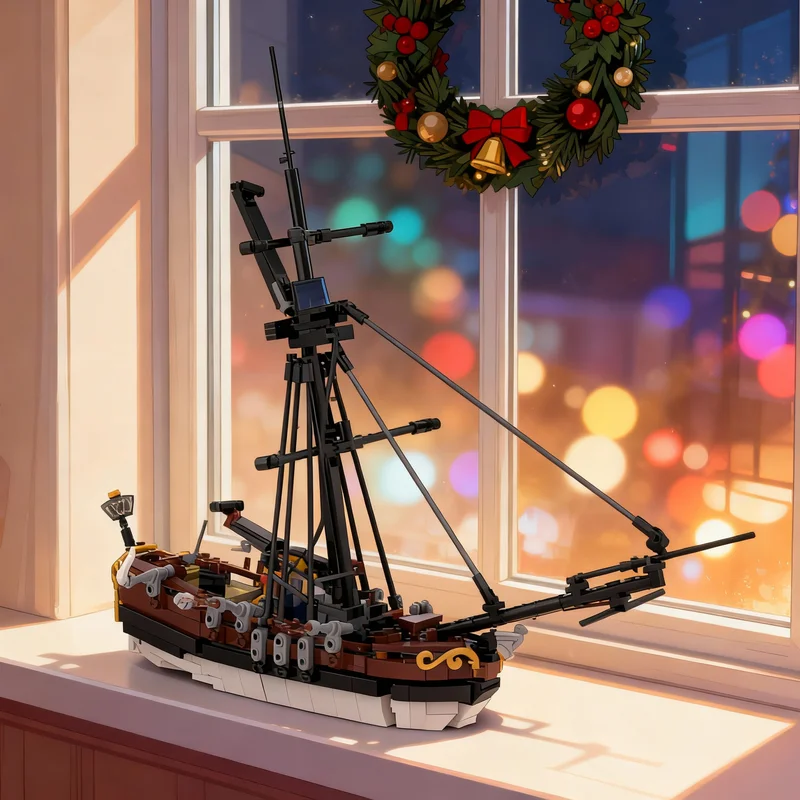 773-teiliges MOC Piraten-Set DER GARGOYLE Piraten-Bermuda-Cutter Vollständiges Modellbau-Set Weihnachtsgeschenke Konstruktions-Lernspielzeug Image