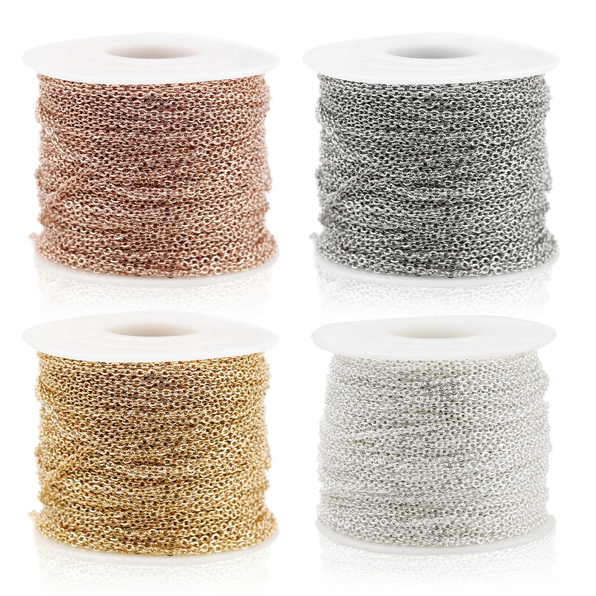 2 mt/los Edelstahl Kabel Kette Groß für Silber Rose Gold Kette 1mm 1,5mm 2mm 2,5mm Halskette Diy Schmuck Materialien Image