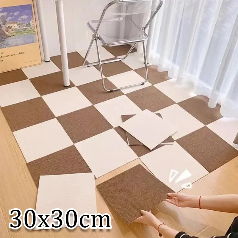 Selbstklebender Teppich-Bodenfliesen-Aufkleber, quadratische Teppiche zum Abziehen und Aufkleben, DIY-Bodenbelag für Küche, Esszimmer, Schlafzimmer, Heimdekoration