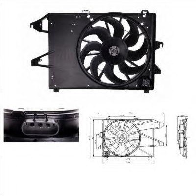 NRF Lüfter FORD 47004 95BB8C607KC,95BB8C607KF,1057454 Elektrolüfter,Hochleistungslüfter,Motorgebläse,Kondensatorlüfter,Lüfter, Motorkühlung 1092503 Image