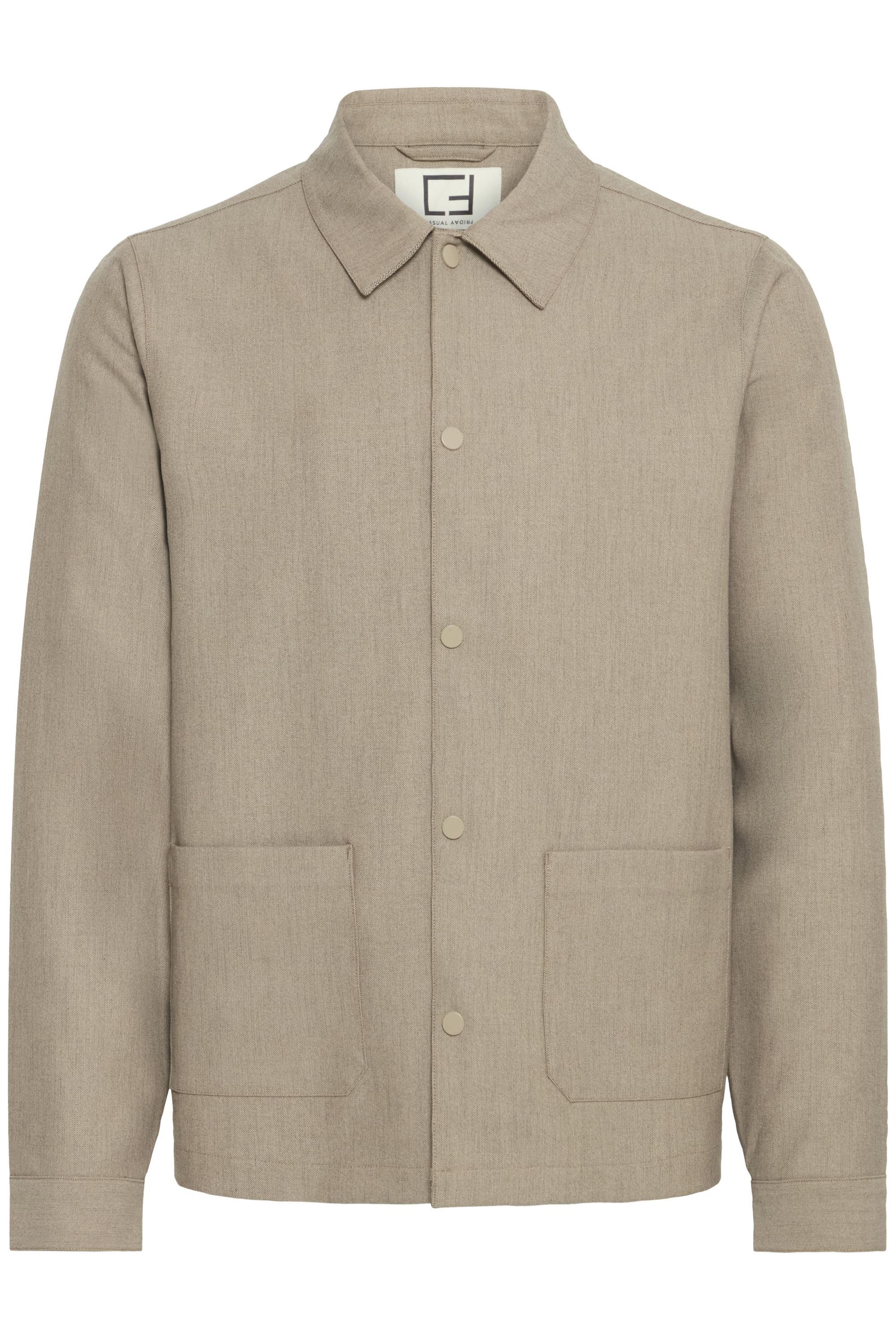 Hemdjacke CASUAL FRIDAY "Hemdjacke CFARTO", Herren, Gr. M, braun (roasted cashew melange), Obermaterial: 67% Polyester PES. 29% Viskose CV. 4% Elasthan EL., Jacken