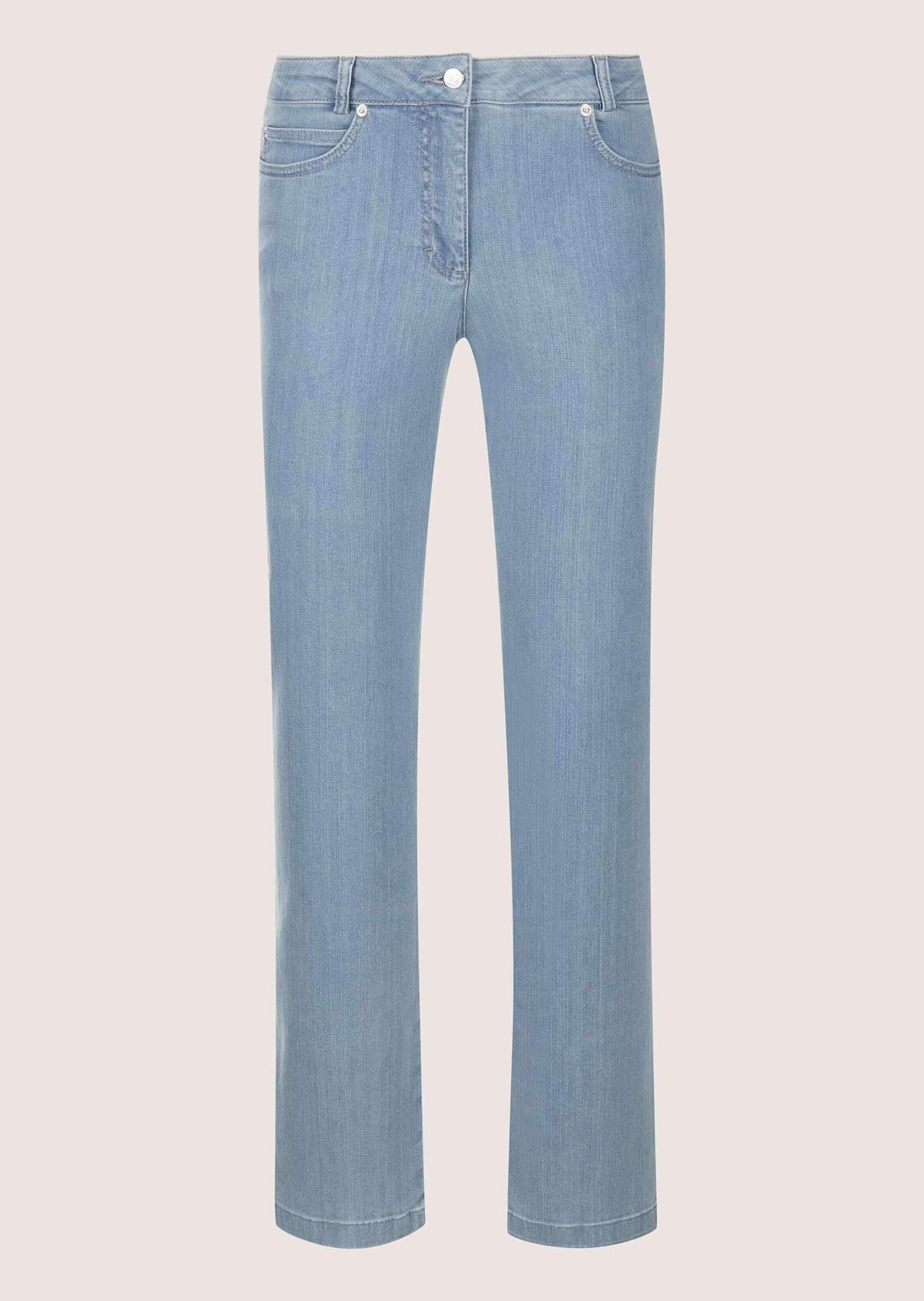 Regular-fit-Jeans MADELEINE "Denimhose Schmale Jeans im Five-Pocket-Style", Damen, Gr. 18, N + K Gr, beige (bleached), Obermaterial: 95% Baumwolle CO. 5% Elasthan EL., Jeans