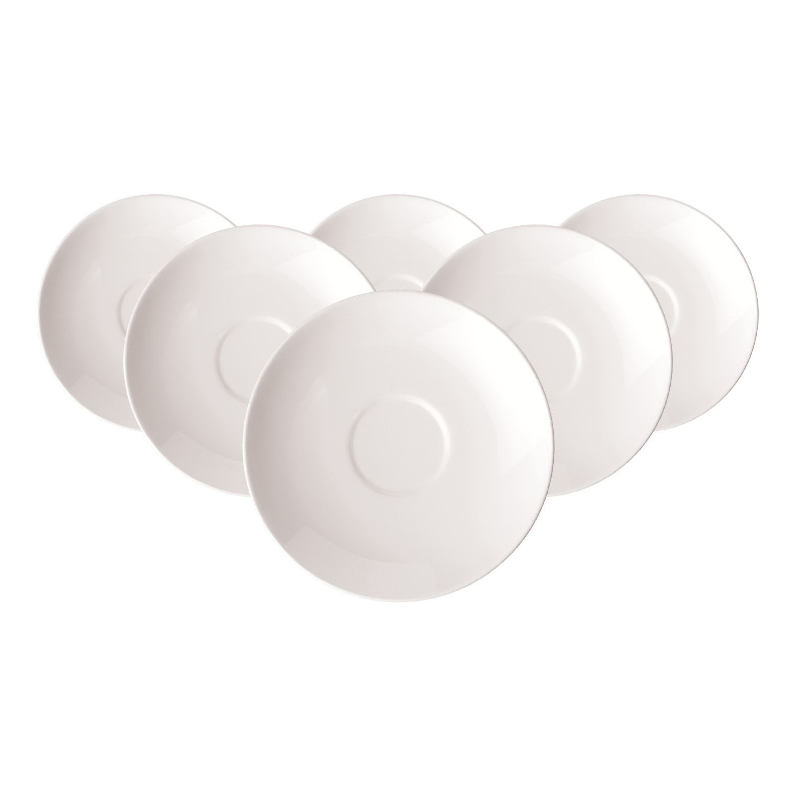 Untertasse VILLEROY & BOCH "Espressountertassen Rose Garden ø 11,7 cm 6er Set weiß", weiß, Speiseteller