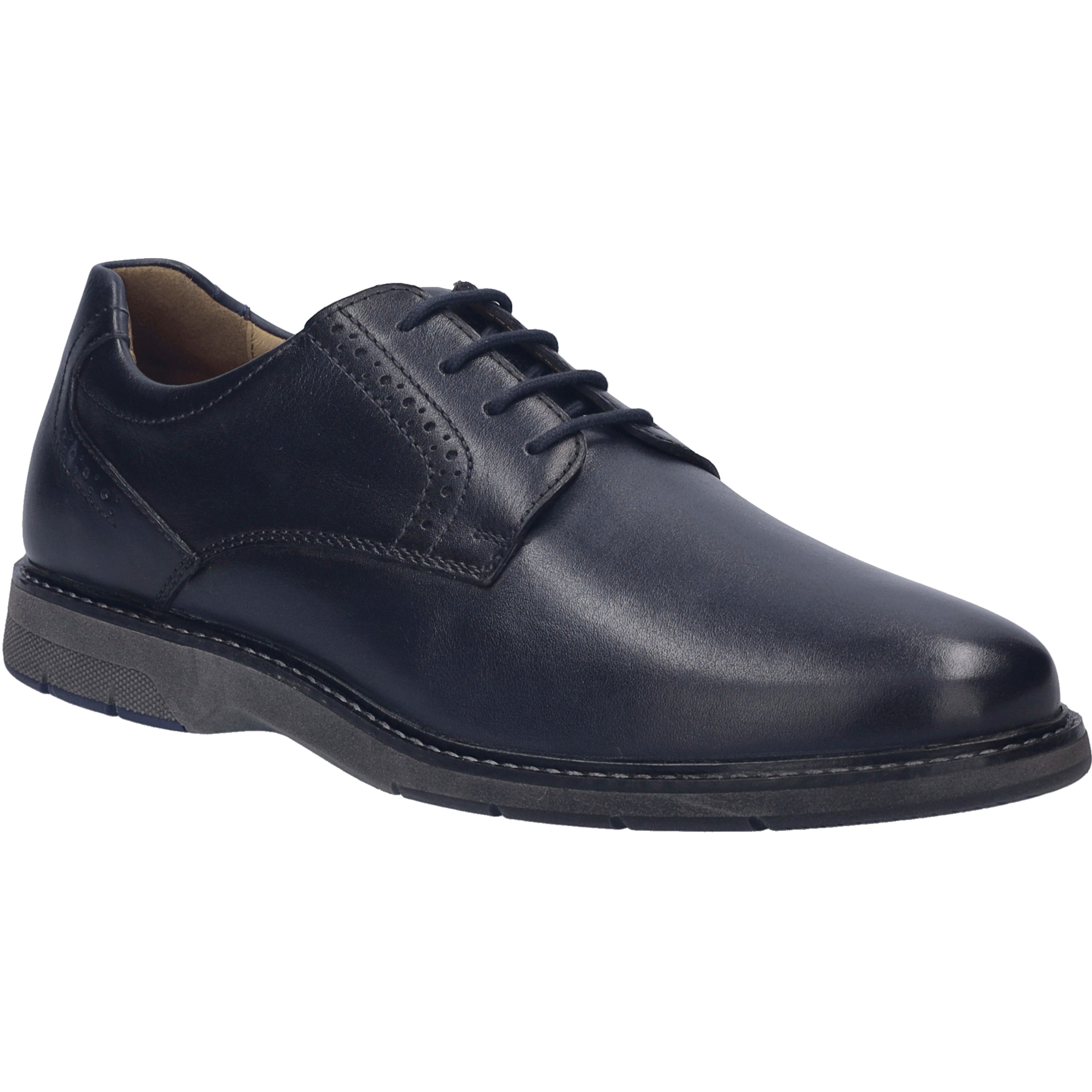 Schnürschuh JOSEF SEIBEL "Stuart 09, dunkelblau-kombi", Herren, Gr. 43, blau (dunkelblau, kombi), Obermaterial: 100% Rindsleder Leather cow., Schuhe Schnürschuh