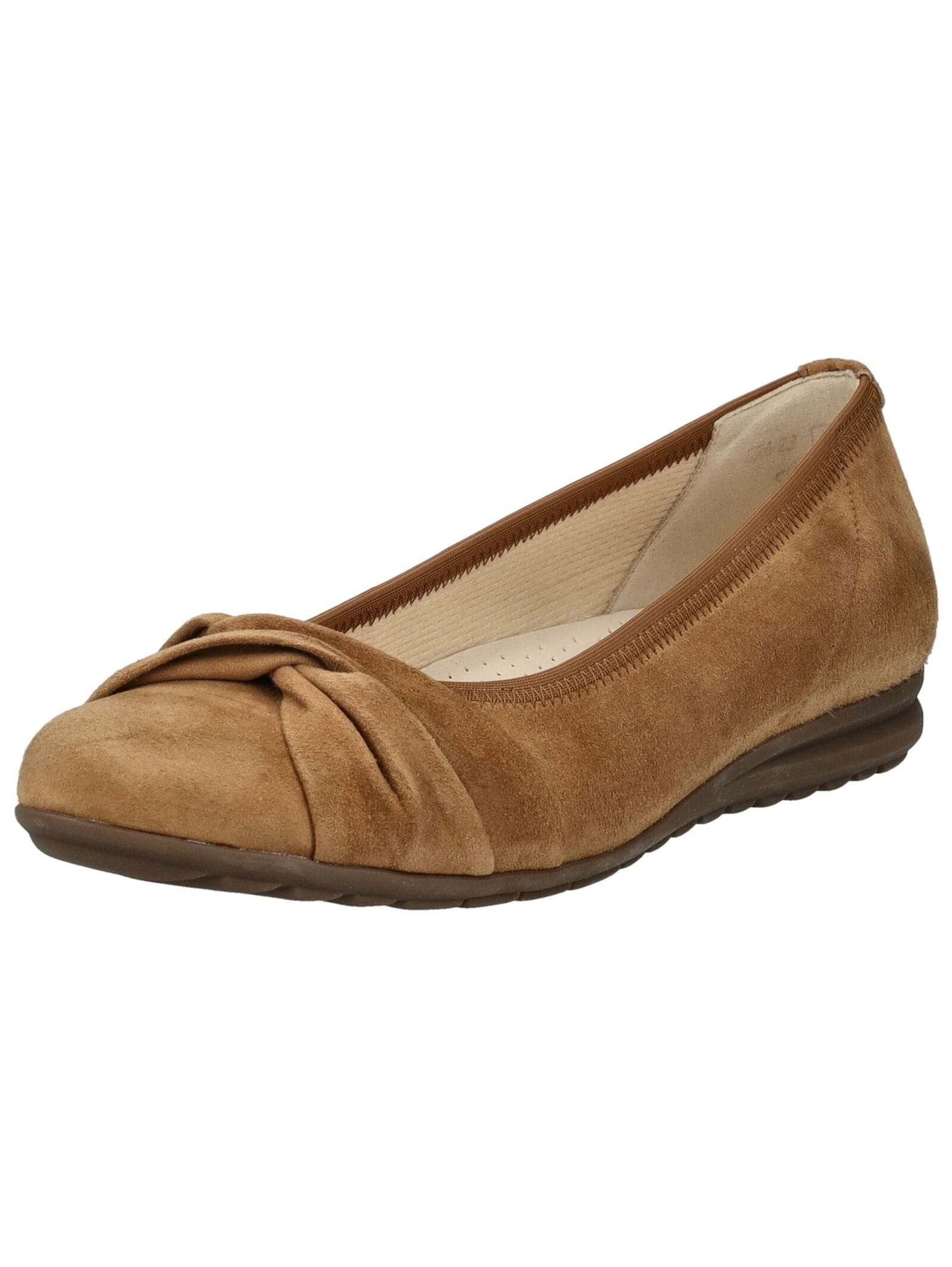 Ballerina GABOR COMFORT "Gabor Comfort Ballerinas Leder", Damen, Gr. 41, braun, Leder, Schuhe Ballerina