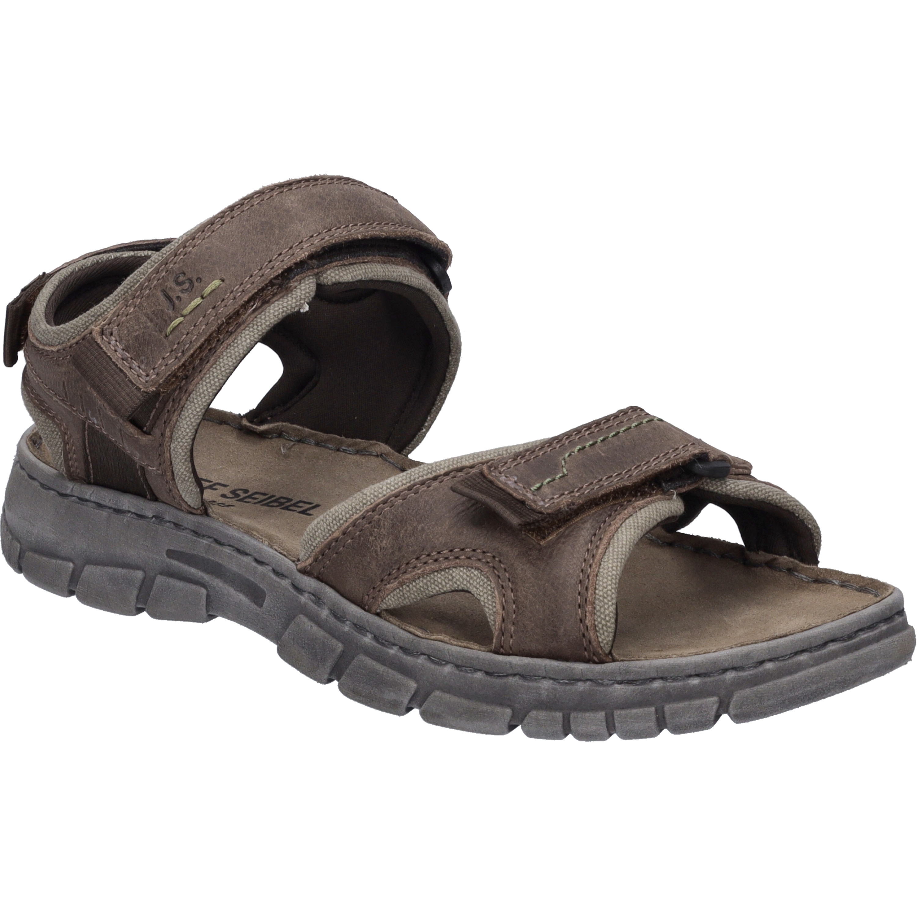 Sandale JOSEF SEIBEL "Brendan 03, braun-kombi", Herren, Gr. 44, braun (braun, kombi), Obermaterial: 80% Rindsleder Leather cow. 20% Textilmaterial TEXMAT., Schuhe Sandale
