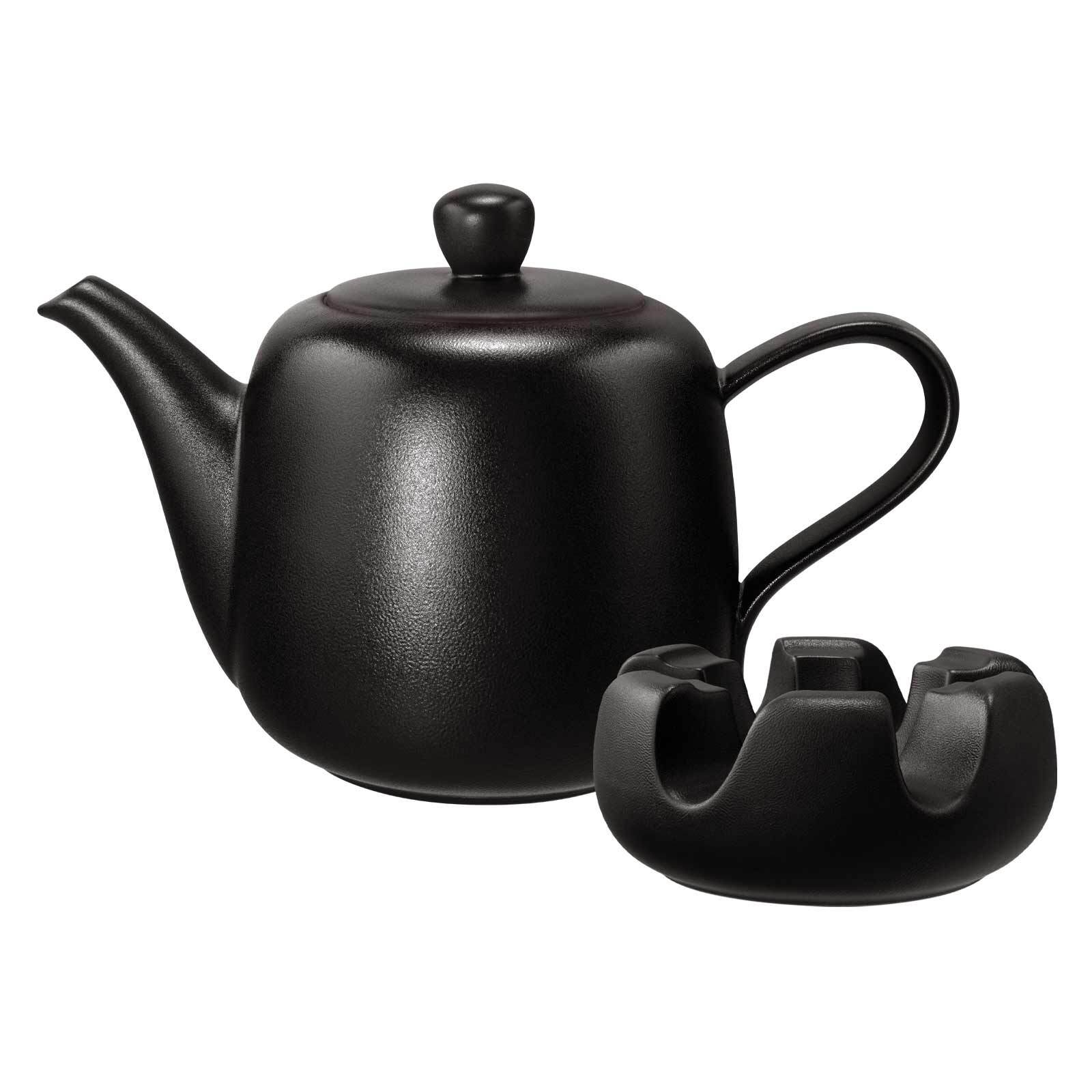 Teekanne SELTMANN WEIDEN "Kanne mit Stövchen Liberty Velvet Black 1,6 l schwarz", schwarz, Kannen