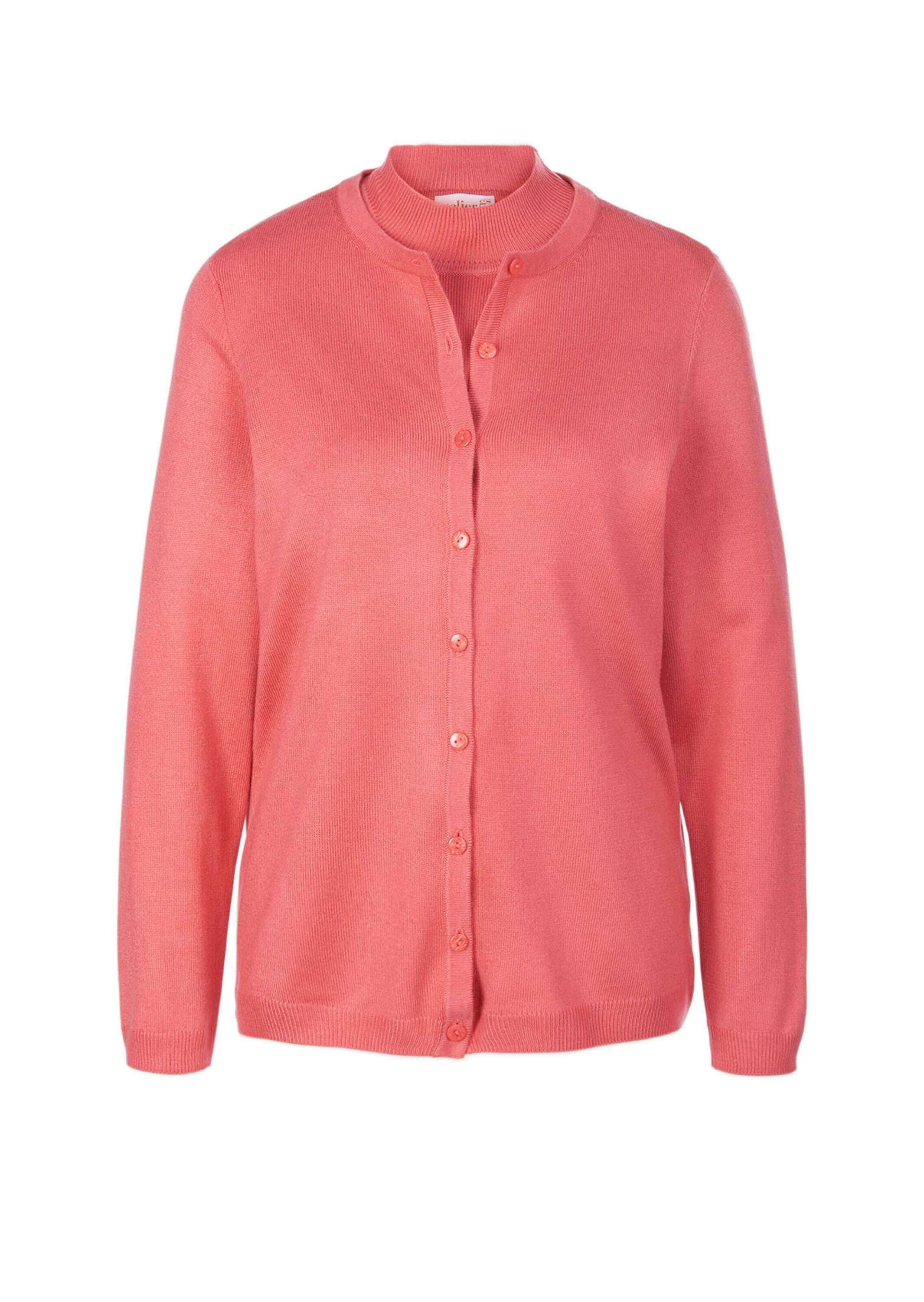 Strickpullover GOLDNER "Kurzgröße Pflegeleichtes Basic-Strickset", Damen, Gr. 21, orange (hummer), Obermaterial: 100% Polyacryl PAN., Pullover Strickpullover