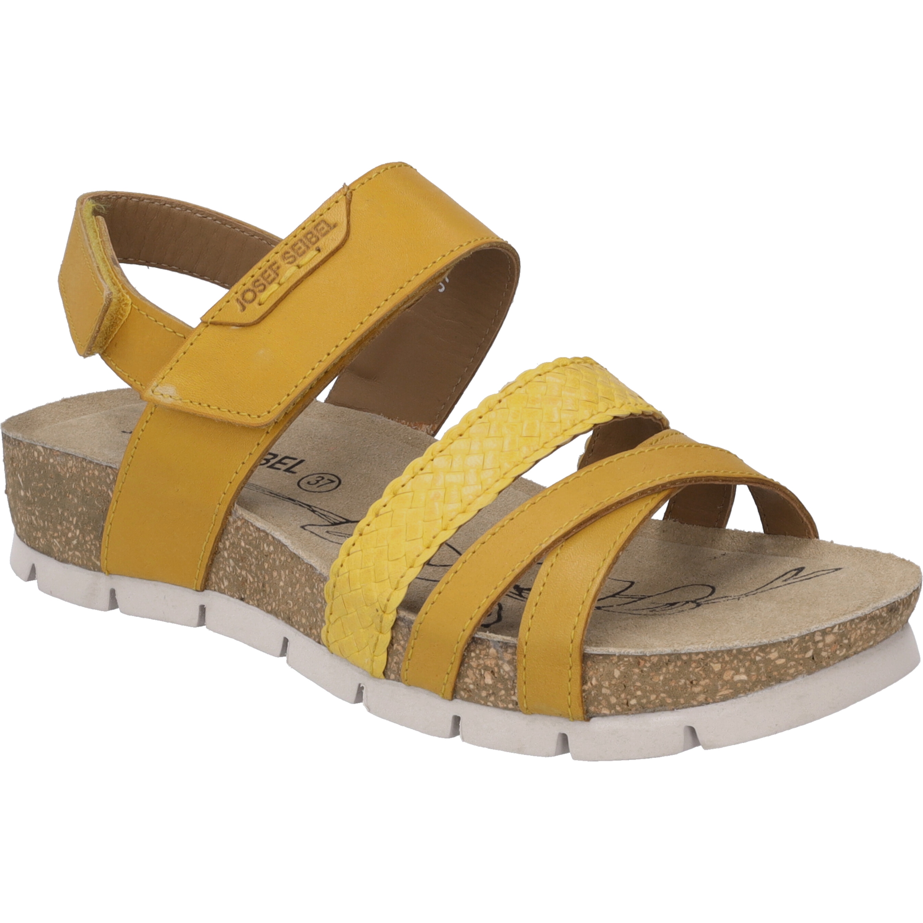 Sandale JOSEF SEIBEL "Lucie 03, safran", Damen, Gr. 37, gelb (safran), Obermaterial: 100% Rindsleder Leather cow., Schuhe Sandale