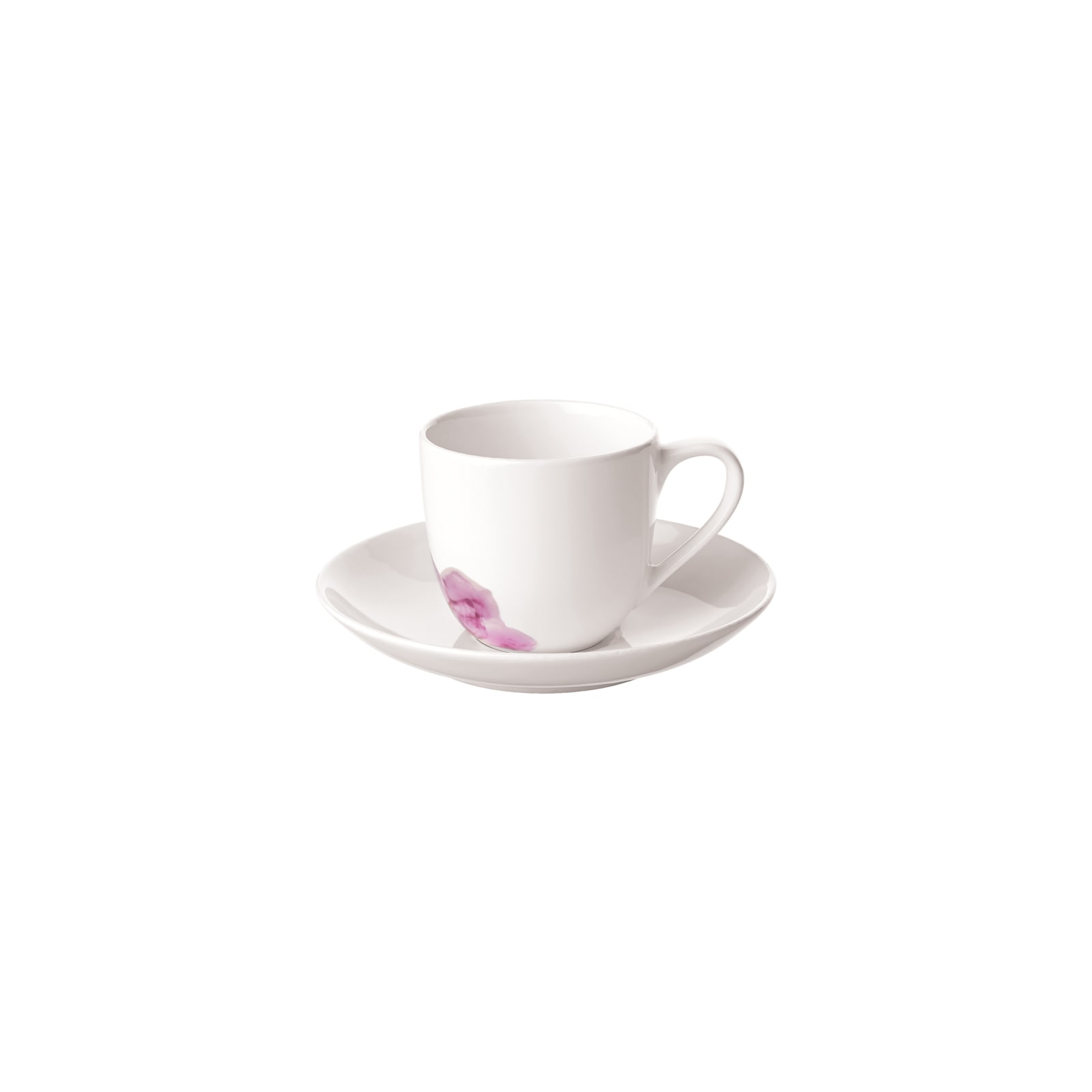 Tasse VILLEROY & BOCH "Espressotasse mit Untertasse Rose Garden 70 ml weiß", weiß, Porzellan, Trinkgefäße, Tasse