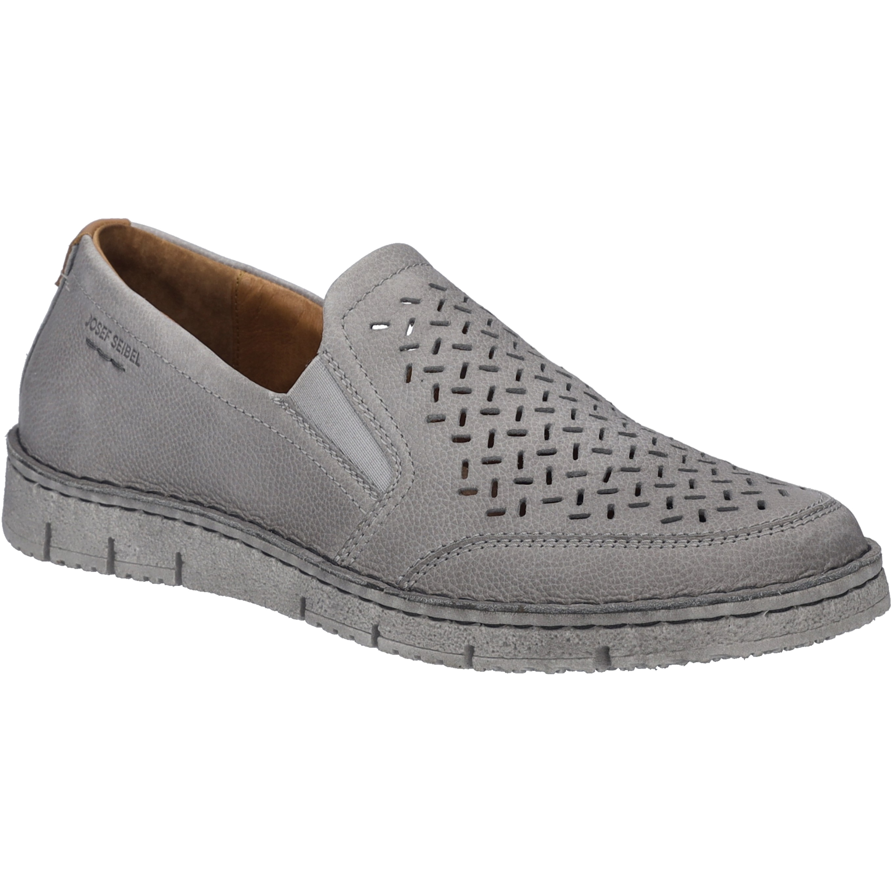 Slipper JOSEF SEIBEL "Ruben 27, hellgrau", Herren, Gr. 45, grau (hellgrau), Obermaterial: 100% Rindsleder Leather cow., Schuhe Slipper