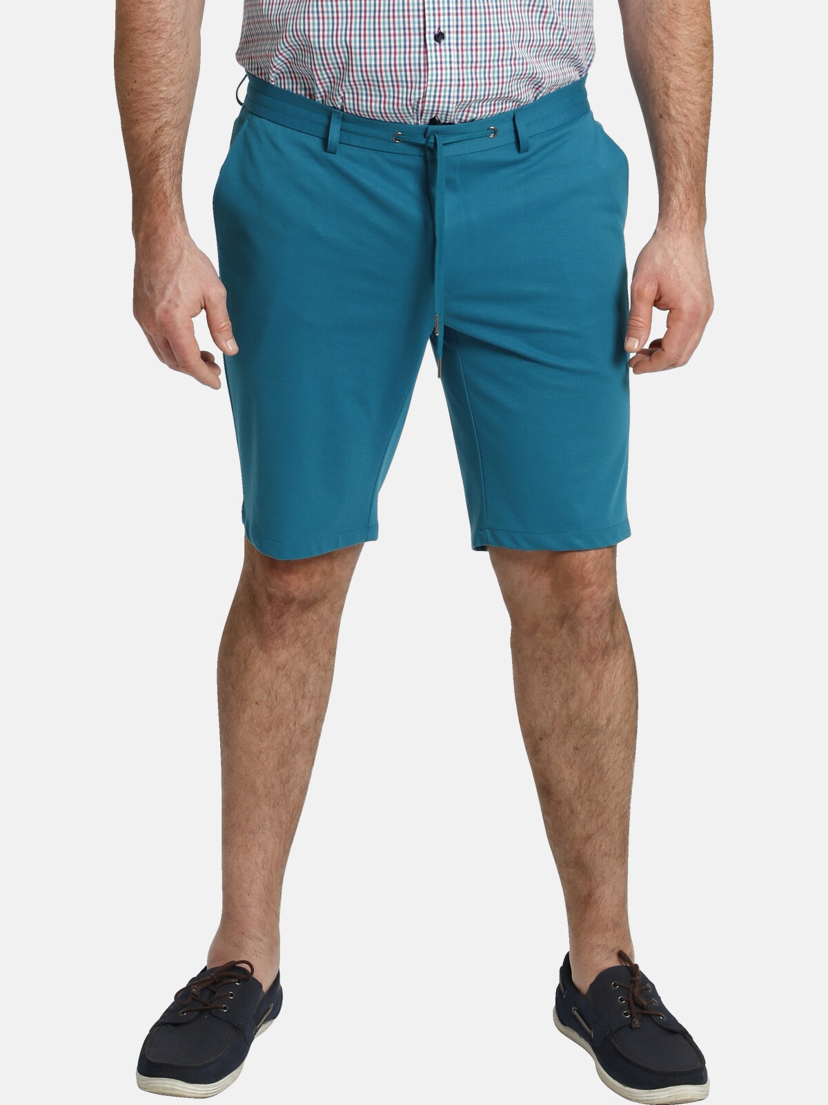 Bermudas CHARLES COLBY "Bermuda BARON FERDINAND", Herren, Gr. 66, N-Gr, grün (petrol), Obermaterial: 79% Polyester COOLMAX PES(Coolmax). 21% Viskose CV., Hosen Bermudas