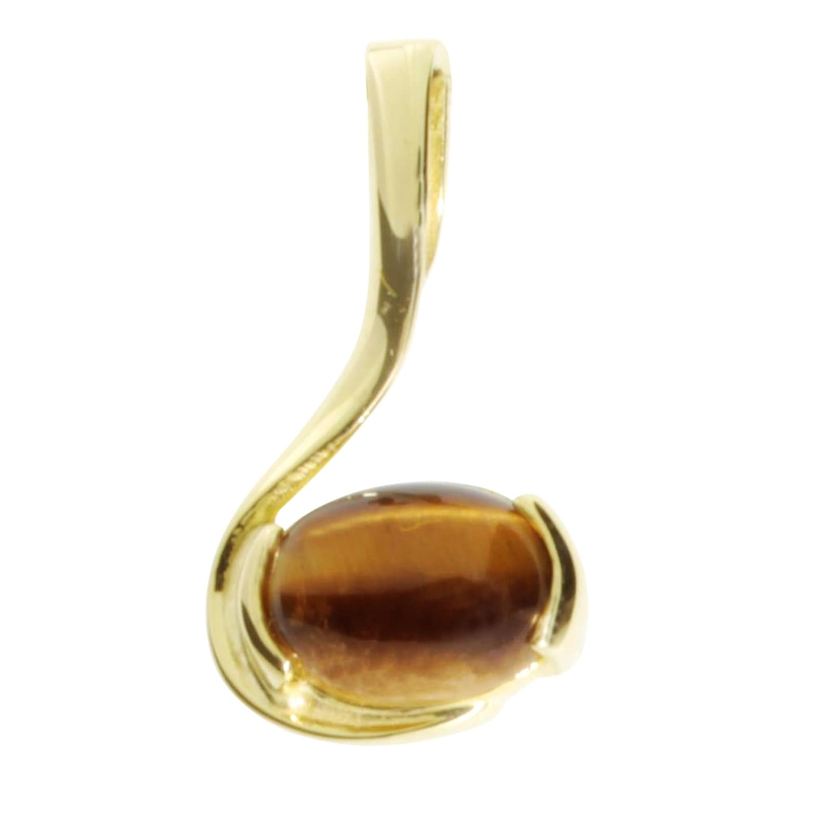 Kettenanhänger OSTSEE-SCHMUCK "- Theresia - Gold 333/000 - Tigerauge" Gr. 18, gold (gold 333, goldfarben, gelb), Schmuckanhänger, Damen, Gelbgold 333, Kettenanhänger