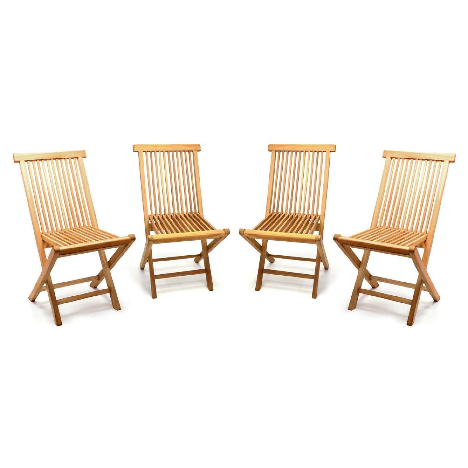 Gartenstuhl VCM "4er Gartenstuhl Hochlehner Klappstuhl Holz Teak", braun, Obermaterial: 100% Holz Wood., Stühle, Gartenstuhl