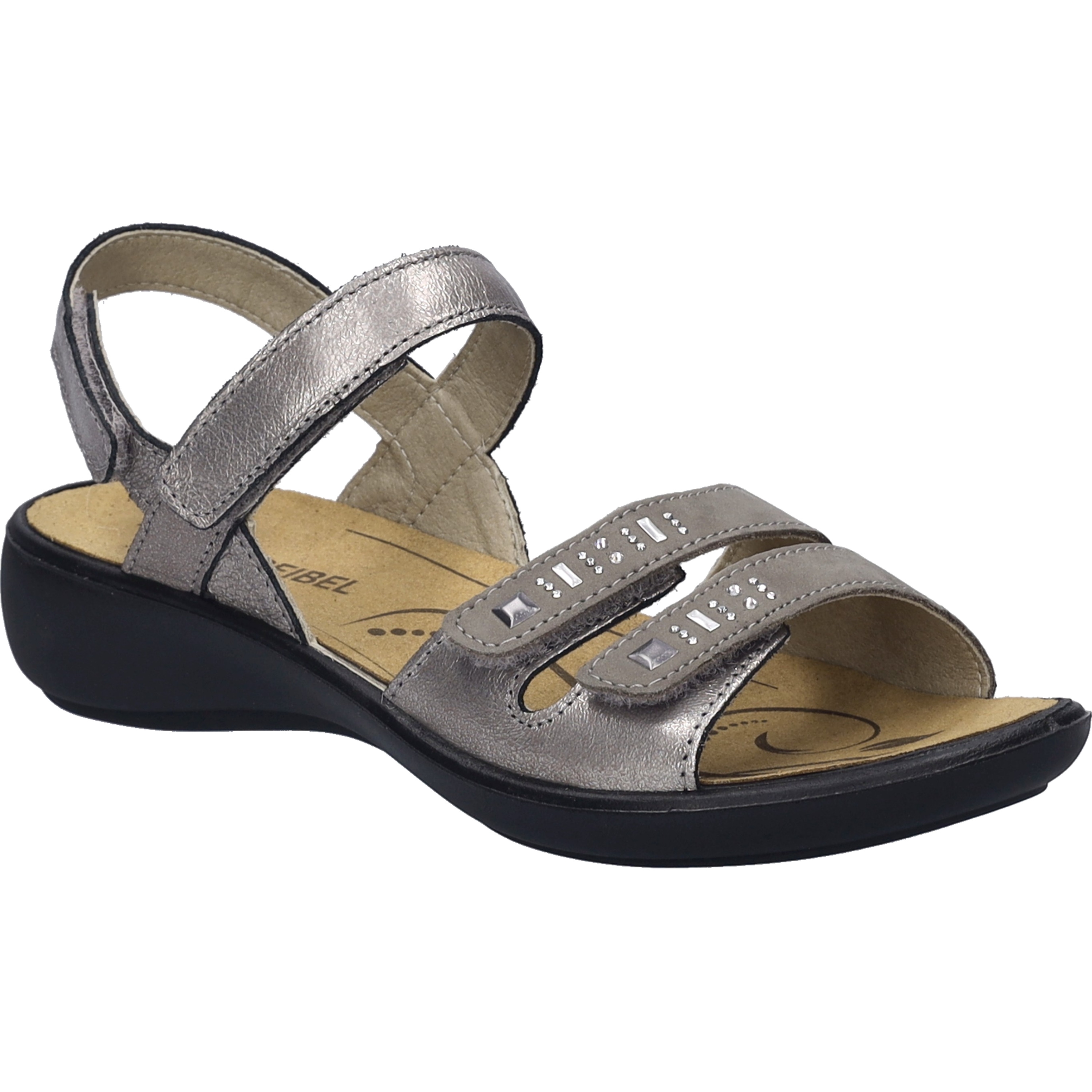 Sandale JOSEF SEIBEL "Ibiza 86, platin", Damen, Gr. 36, grau (platin), Obermaterial: 100% Rindsleder Leather cow., Schuhe Sandale