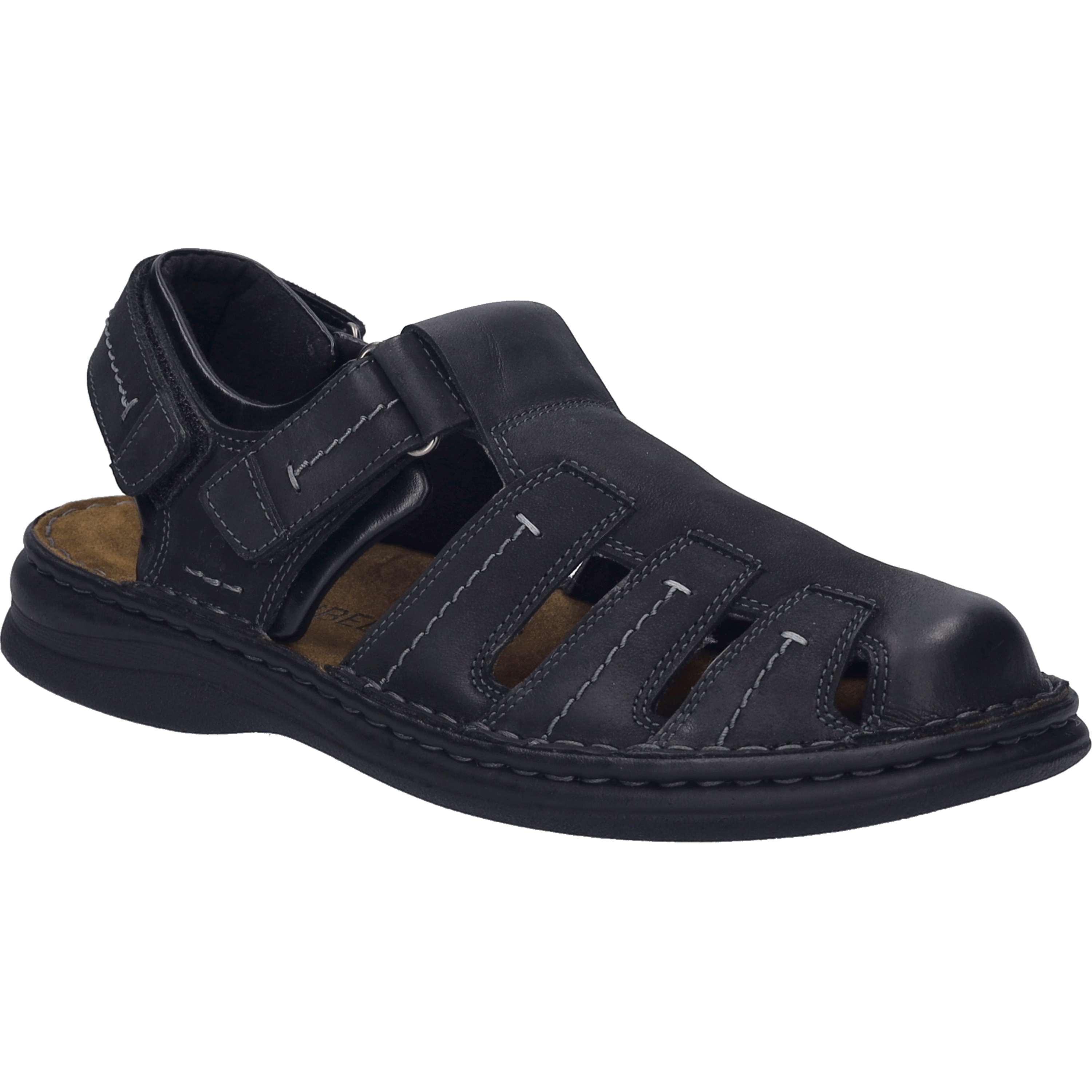 Sandale JOSEF SEIBEL "Max 92, schwarz", Herren, Gr. 40, schwarz, Obermaterial: 100% Rindsleder Leather cow., Schuhe Sandale