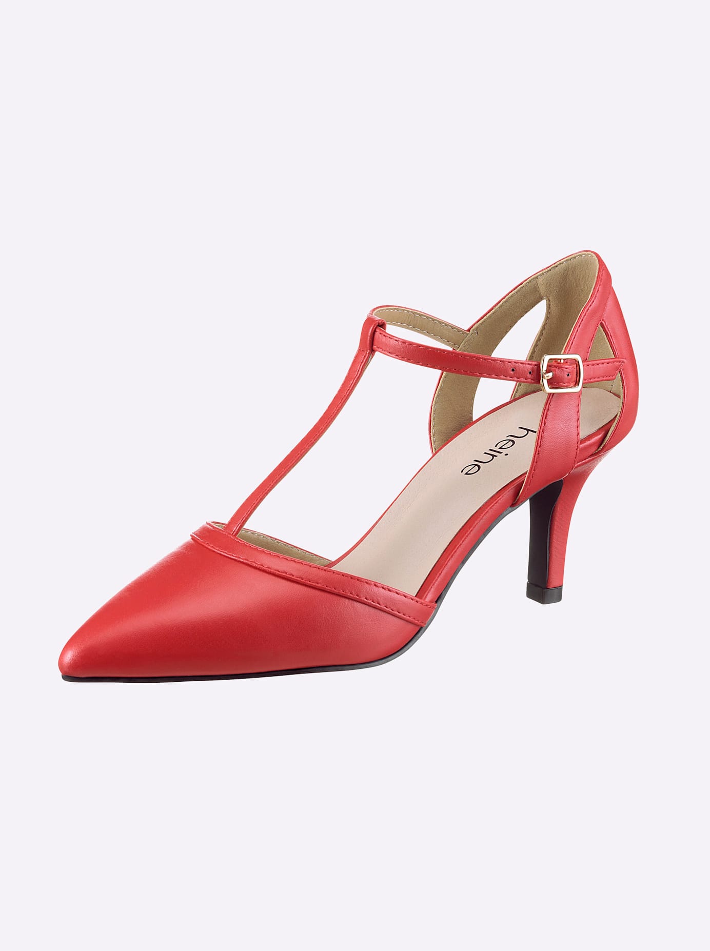 Pumps HEINE, Damen, Gr. 41, rot, Synthetik, Schuhe Pumps