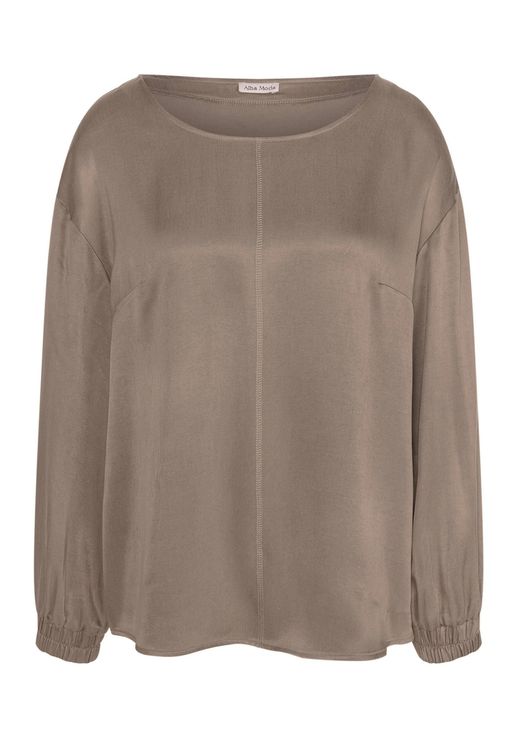Shirtbluse ALBA MODA "Bluse Bluse", Damen, Gr. 38, beige (taupe), Obermaterial: 53% Cupro CUP. 47% Viskose CV., Blusen