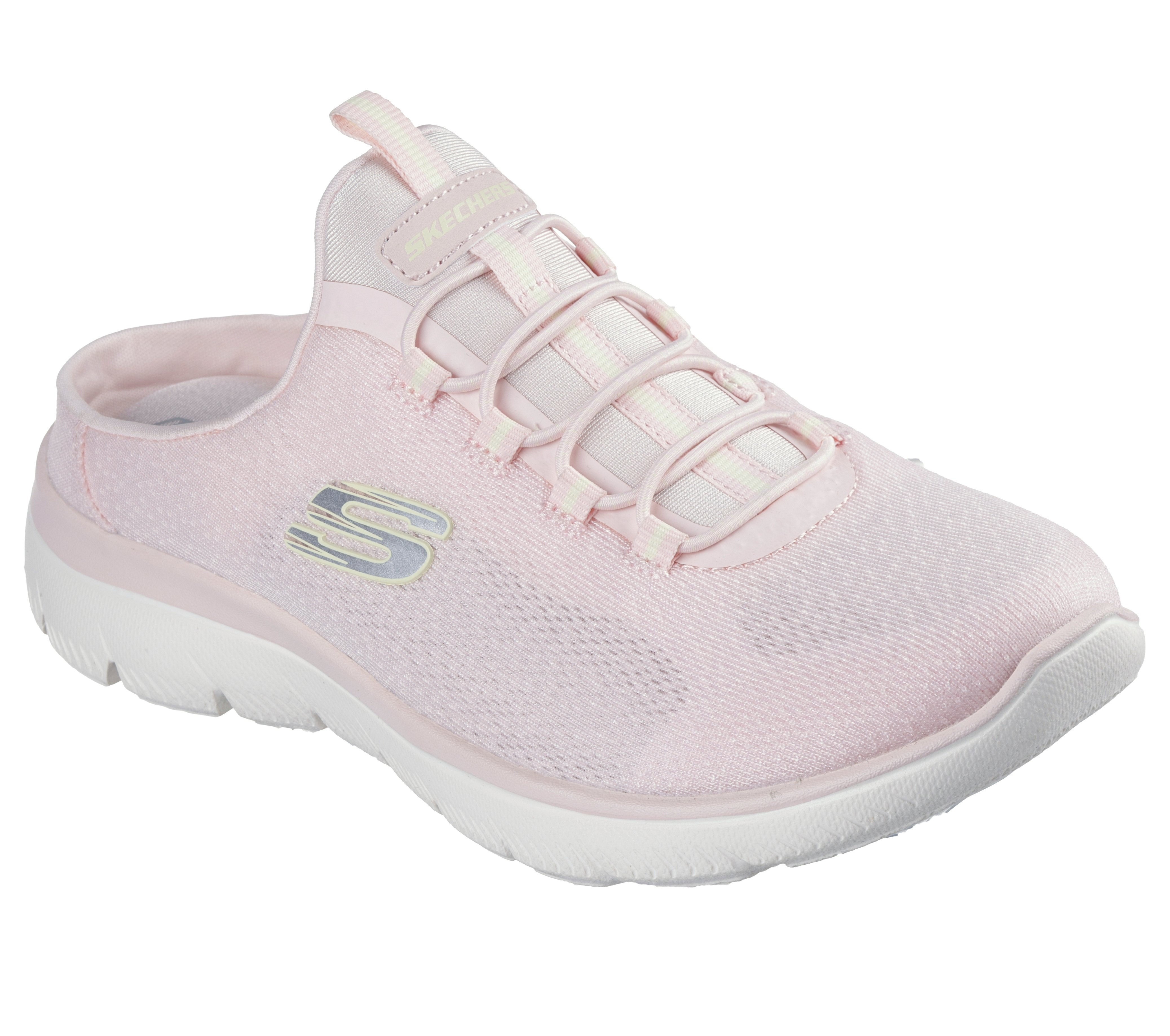 Sabot SKECHERS "SUMMITS-SIMPLY SWEET", Damen, Gr. 40, rosa, Textil, Schuhe Sabot, Freizeitschuh, Sommerschuh, Hausschuh mit weicher Innensohle