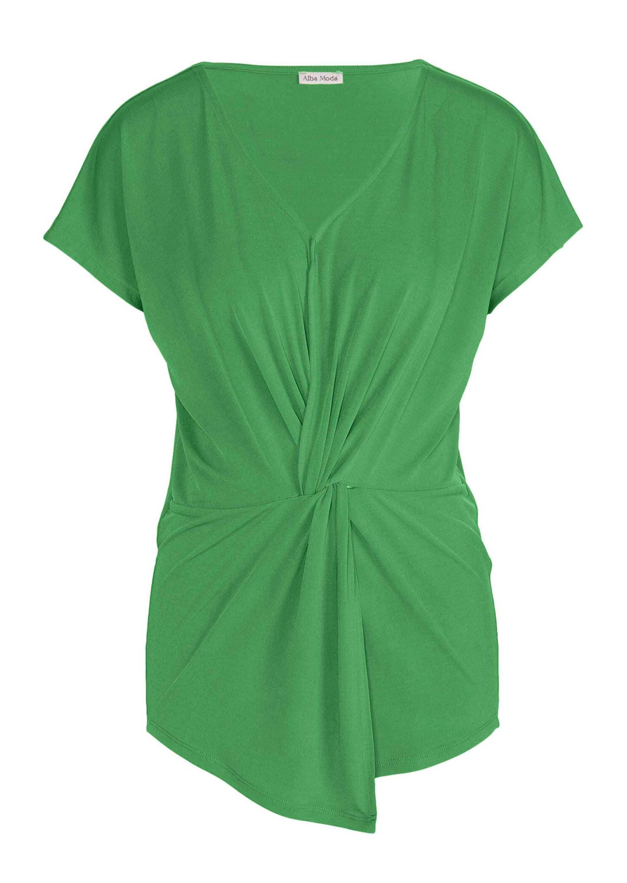 Kurzarmshirt ALBA MODA "Shirt Shirt", Damen, Gr. 48, grün, Obermaterial: 95% Polyester PES. 5% Elasthan EL., Modern, Shirts