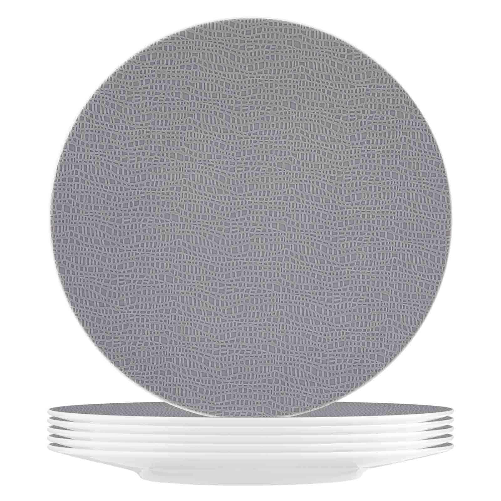 Speiseteller SELTMANN WEIDEN "Speiseteller Life Fashion ø 28,3 cm 6er Set", grau (elegant grau), L:28,3cm, Speiseteller, Speiseteller