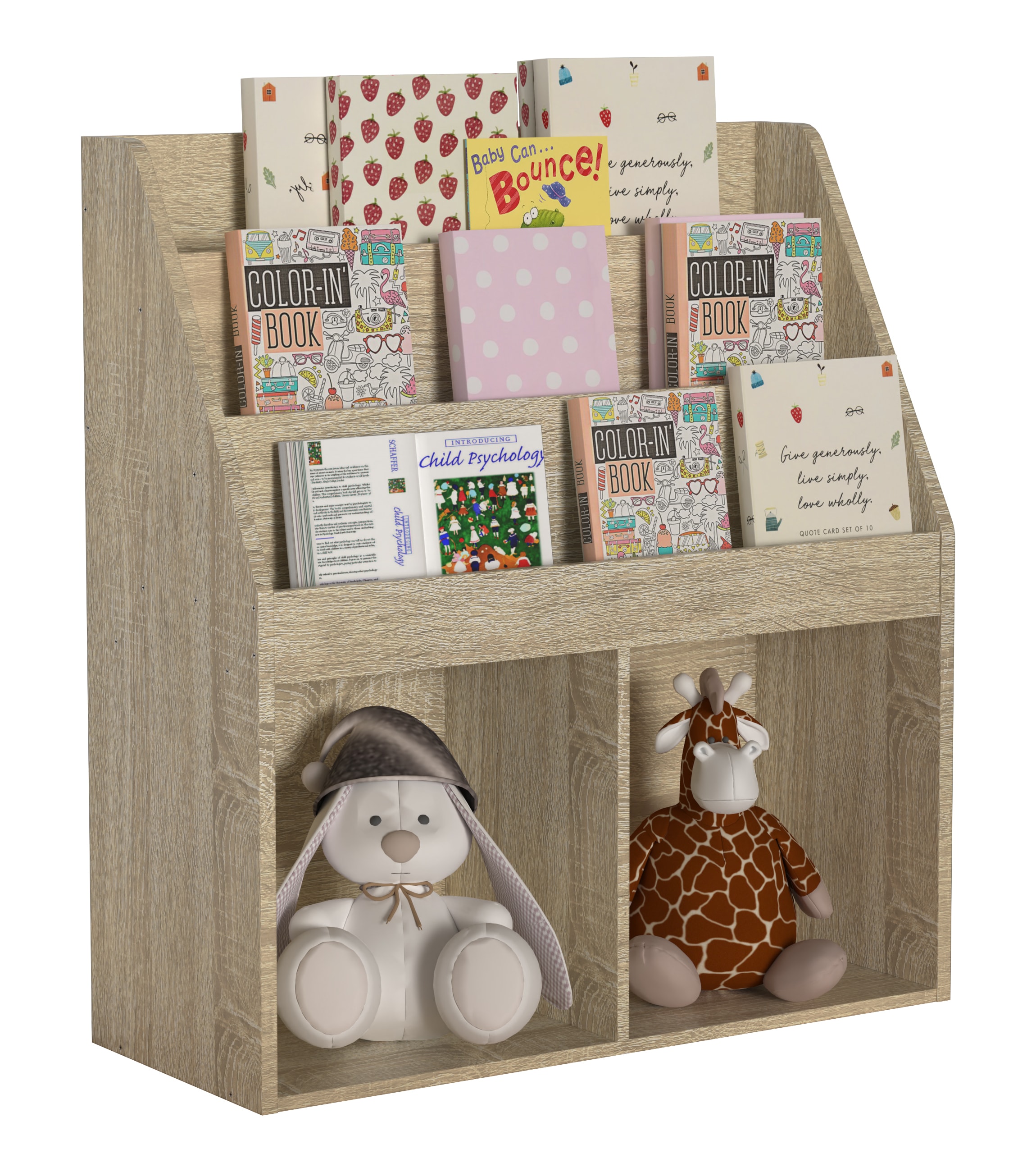 Standregal VCM "Holz Kinderregal Bücherregal Kinder Regal Besira M", braun (honig, eiche), Regale, Standregal