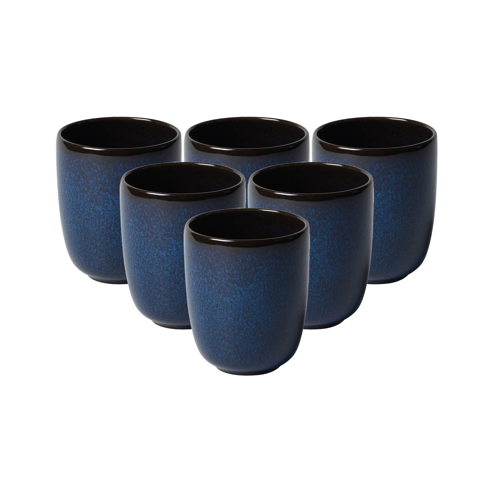 Becher "Becher ohne Henkel Lave 400 ml 6er Set", blau (bleu), 6 tlg., Steingut, LIKE. BY VILLEROY & BOCH, Trinkgefäße, Becher