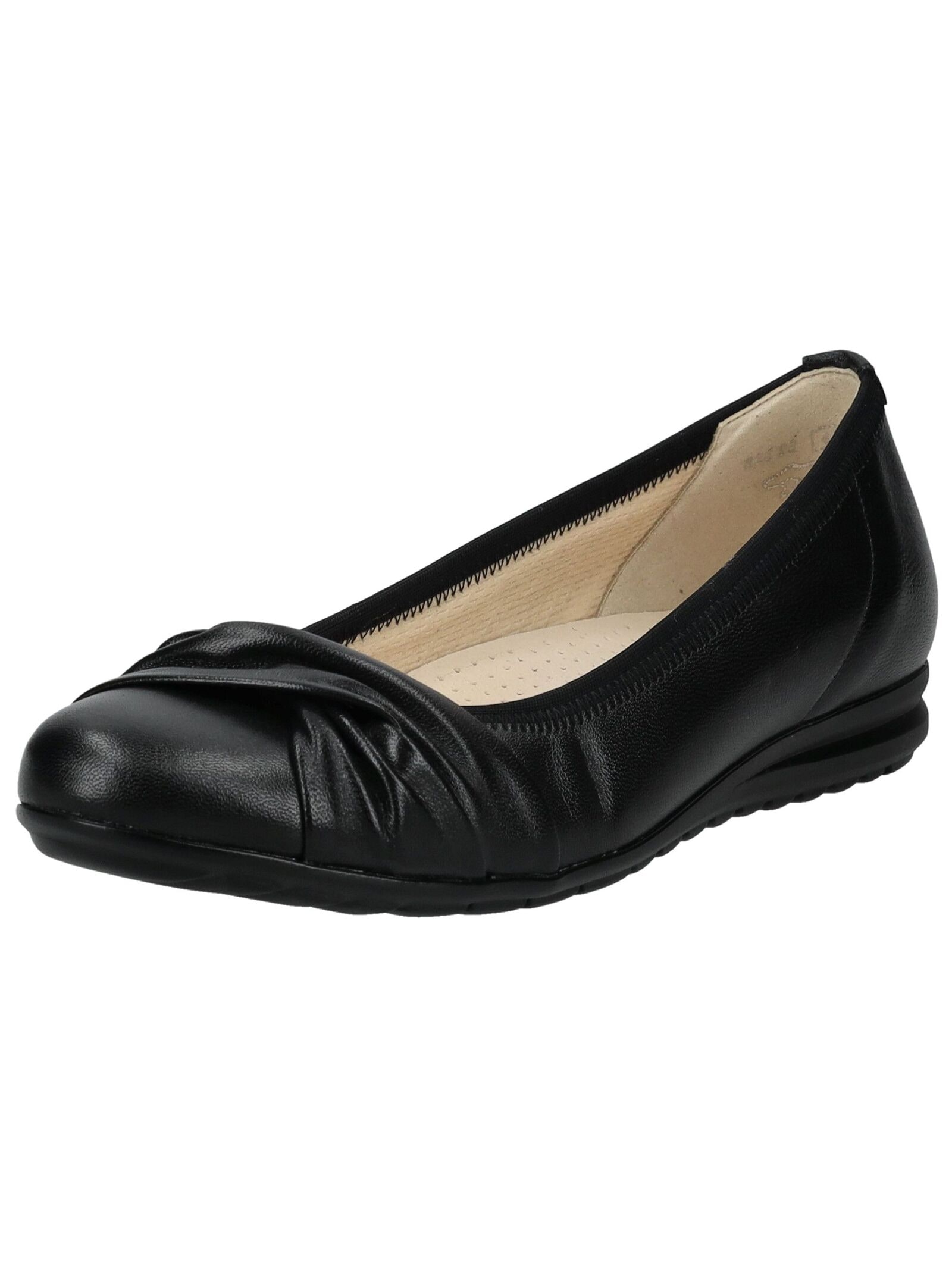Ballerina GABOR COMFORT "Gabor Comfort Ballerinas Leder", Damen, Gr. 41, schwarz, Leder, Schuhe Ballerina