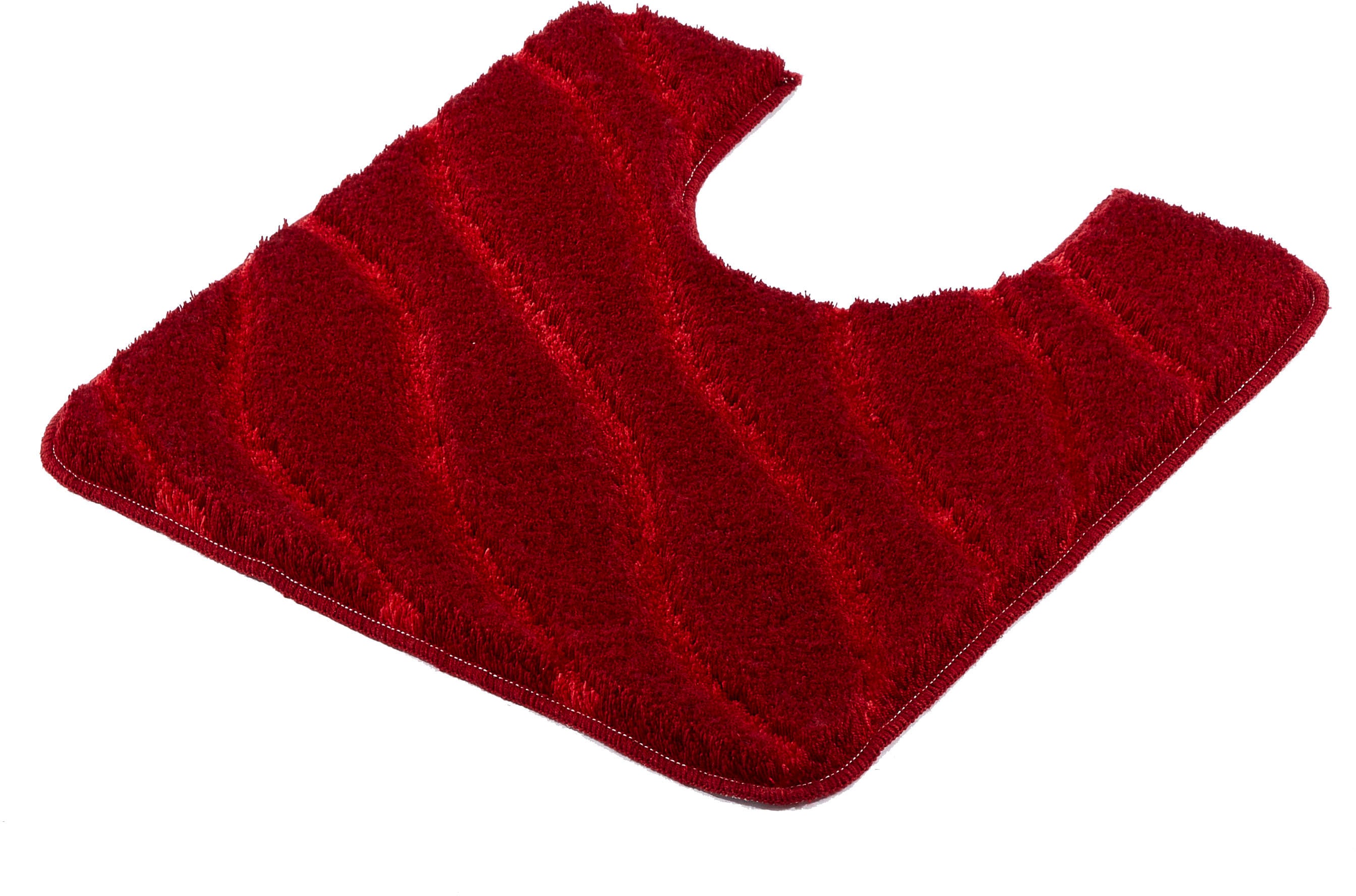 Badematte KLEINE WOLKE "Tram", rot (granat), H:20mm, Polyacryl, Badematten, Badematte, modernes Wellen Design, Hoch-Tief Effekt Image