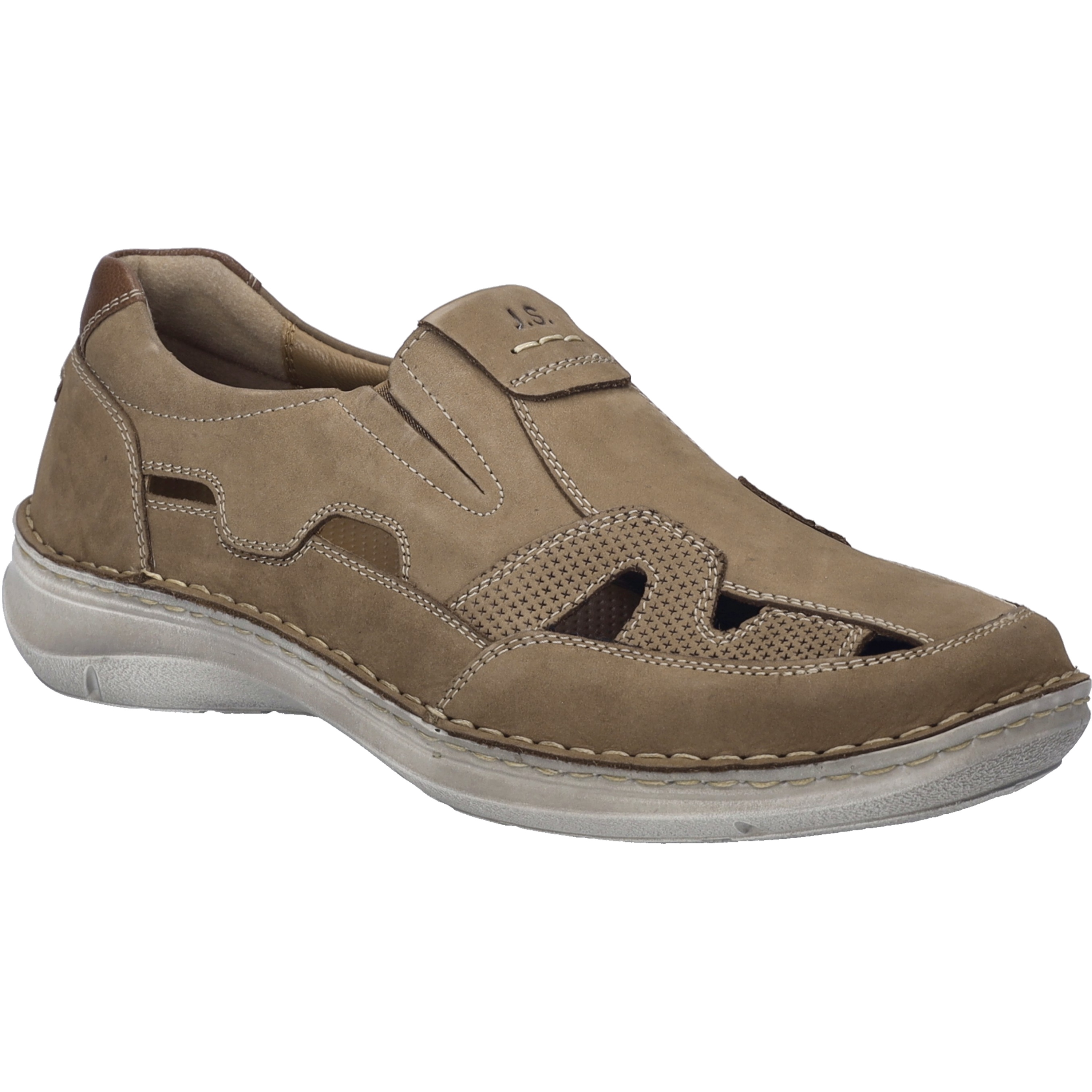 Slipper JOSEF SEIBEL "New Anvers 77, sand", Herren, Gr. 43, beige (sand), Obermaterial: 100% Rindsleder Leather cow., Schuhe Slipper