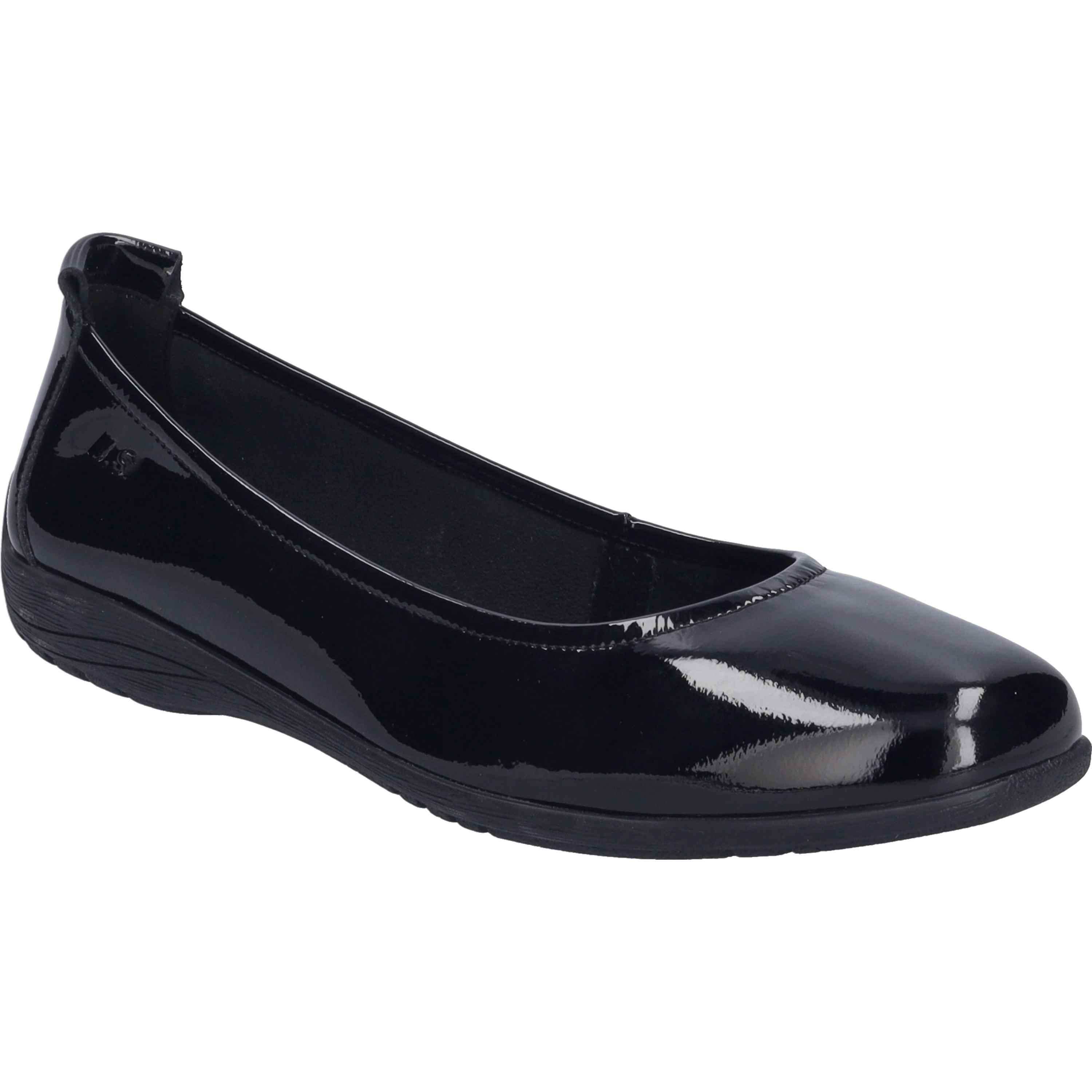 Ballerina JOSEF SEIBEL "Fenja 01, black-black", Damen, Gr. 38, schwarz (schwarz, schwarz), Obermaterial: 100% Rindsleder Leather cow., Schuhe Ballerina