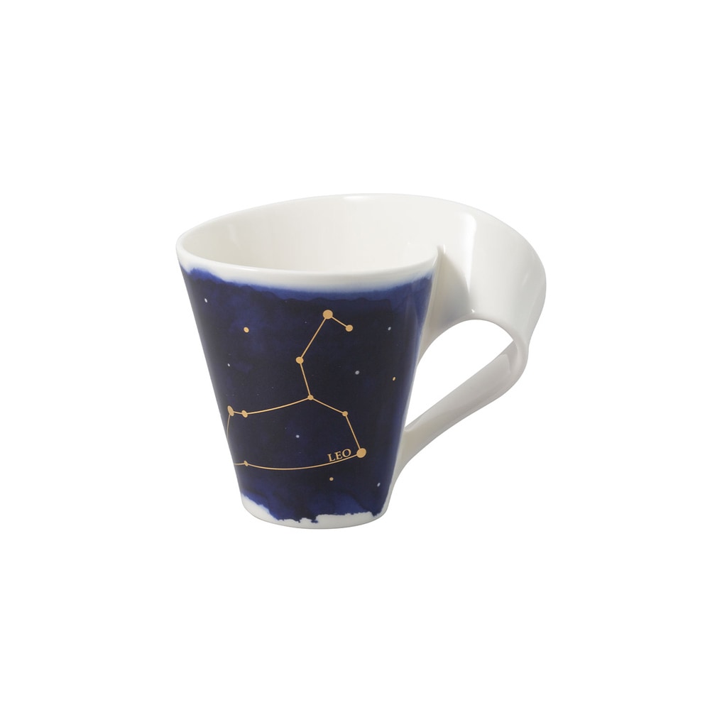 Tasse VILLEROY & BOCH "Tasse Löwe NewWave Stars 300 ml weiß-blau", bunt (weiß, blau), Porzellan, Trinkgefäße, Tasse Image
